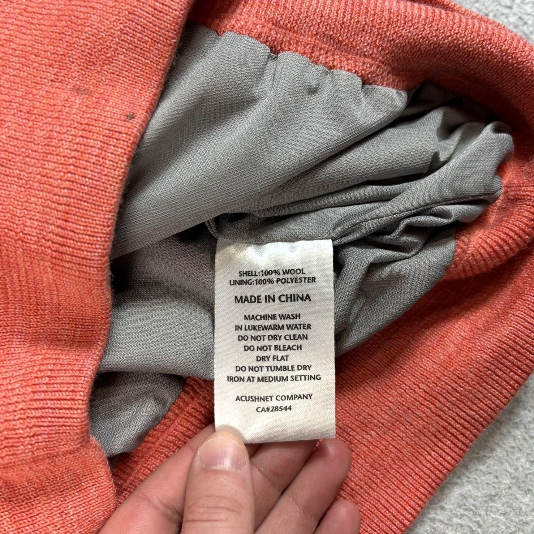 Footjoy FootJoy Mens Large Orange Wool Sweater Crewneck Lined Golf Pullover Knit Layer Size US L / EU 52-54 / 3 - 4 Thumbnail