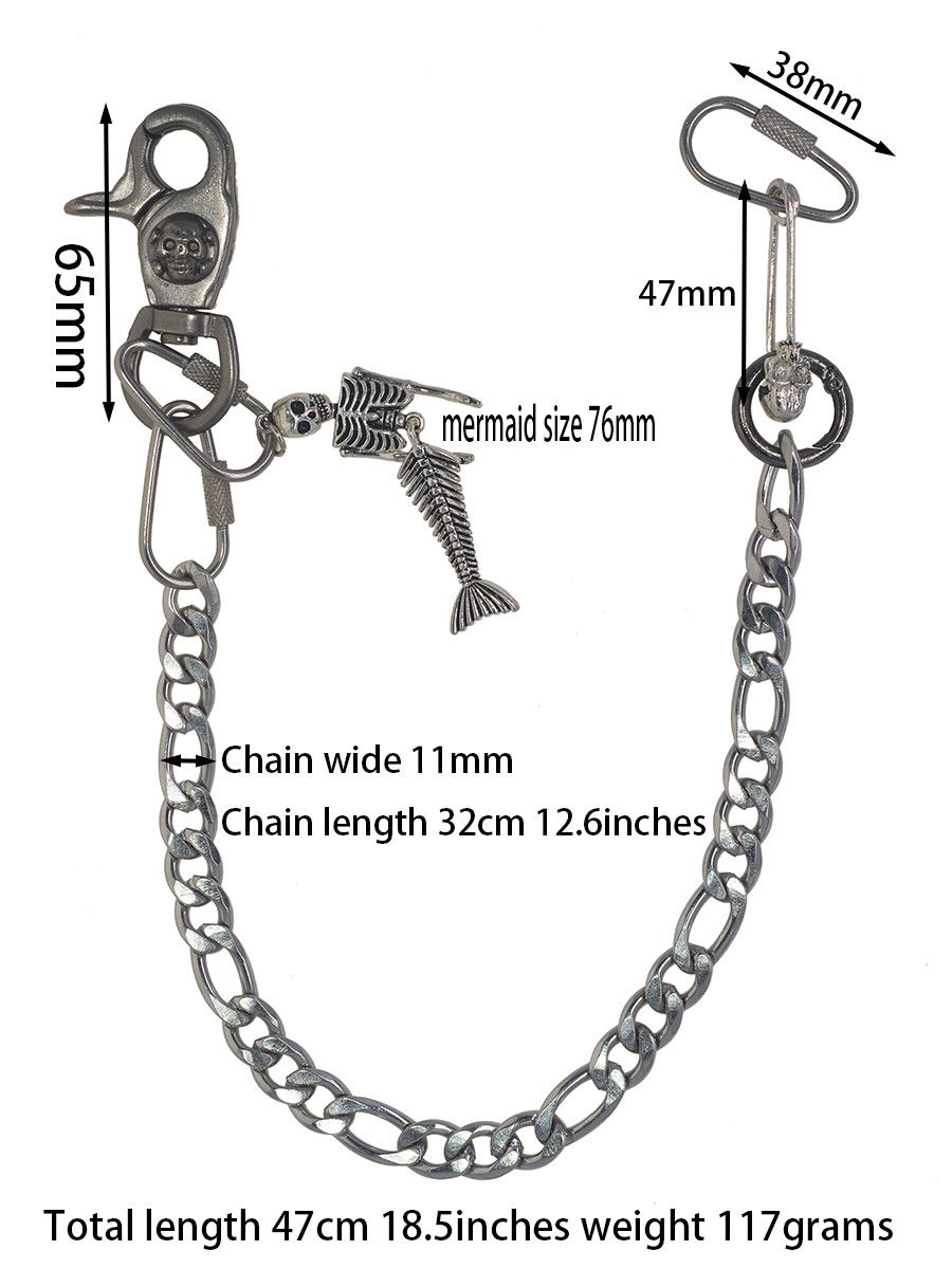 Japanese Brand × Jewelry 12-Inch Gunmetal Punk Biker Wallet Chain for Jeans Size ONE SIZE - 2 Thumbnail