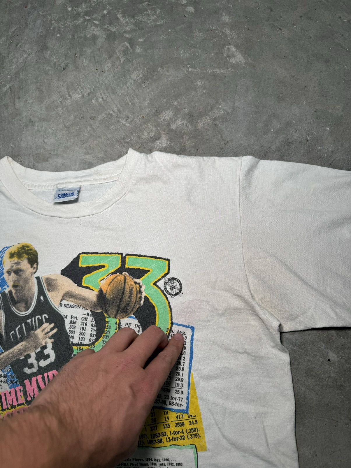 Salem Sportswear 90s vintage Boston Celtics Larry Bird 3 time MVP NBA Salem Size US L / EU 52-54 / 3 - 7 Thumbnail