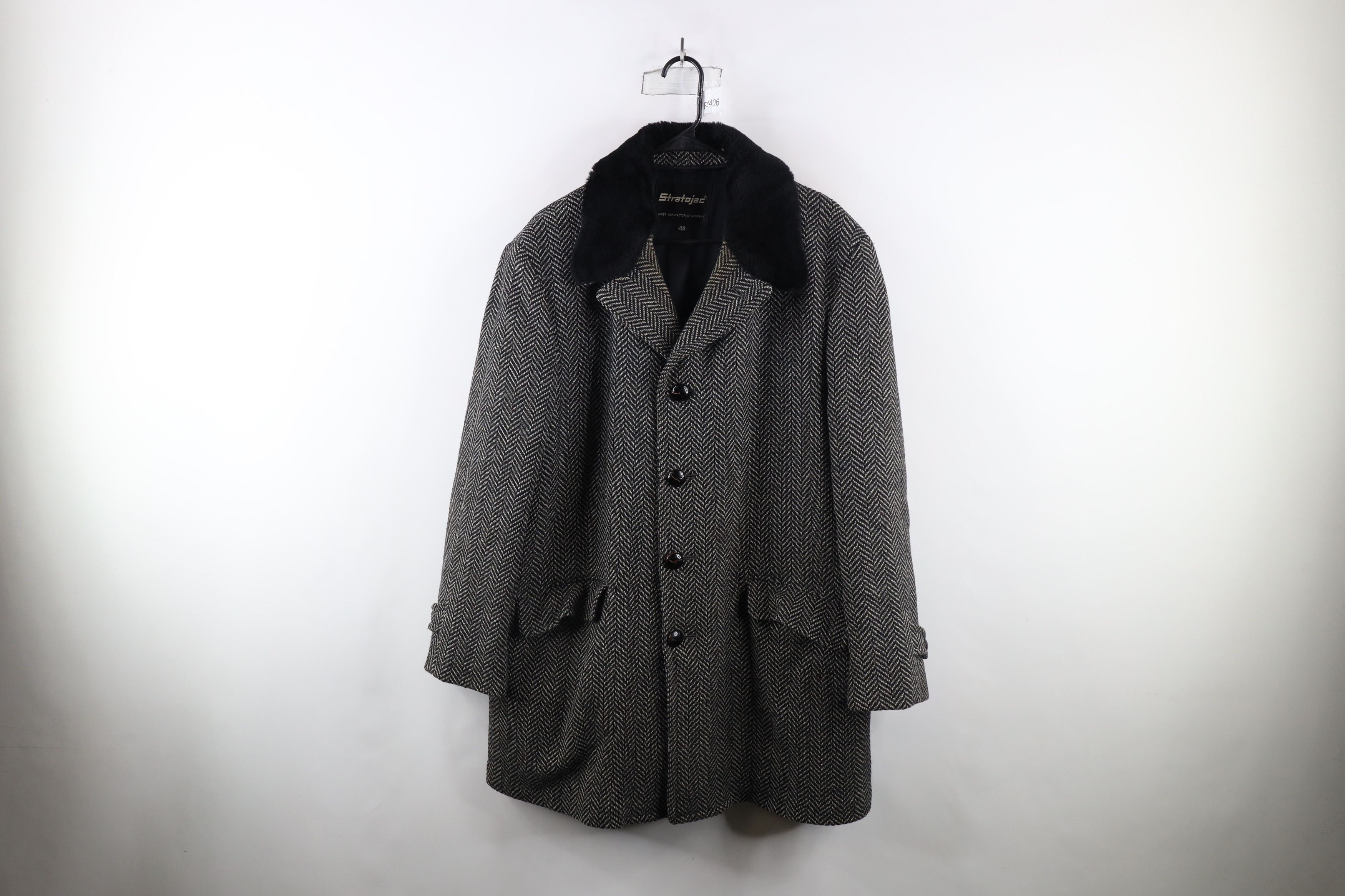 Vintage Vintage 60s 70s Streetwear Button Overcoat Jacket USA Size US XL / EU 56 / 4 - 1 Thumbnail