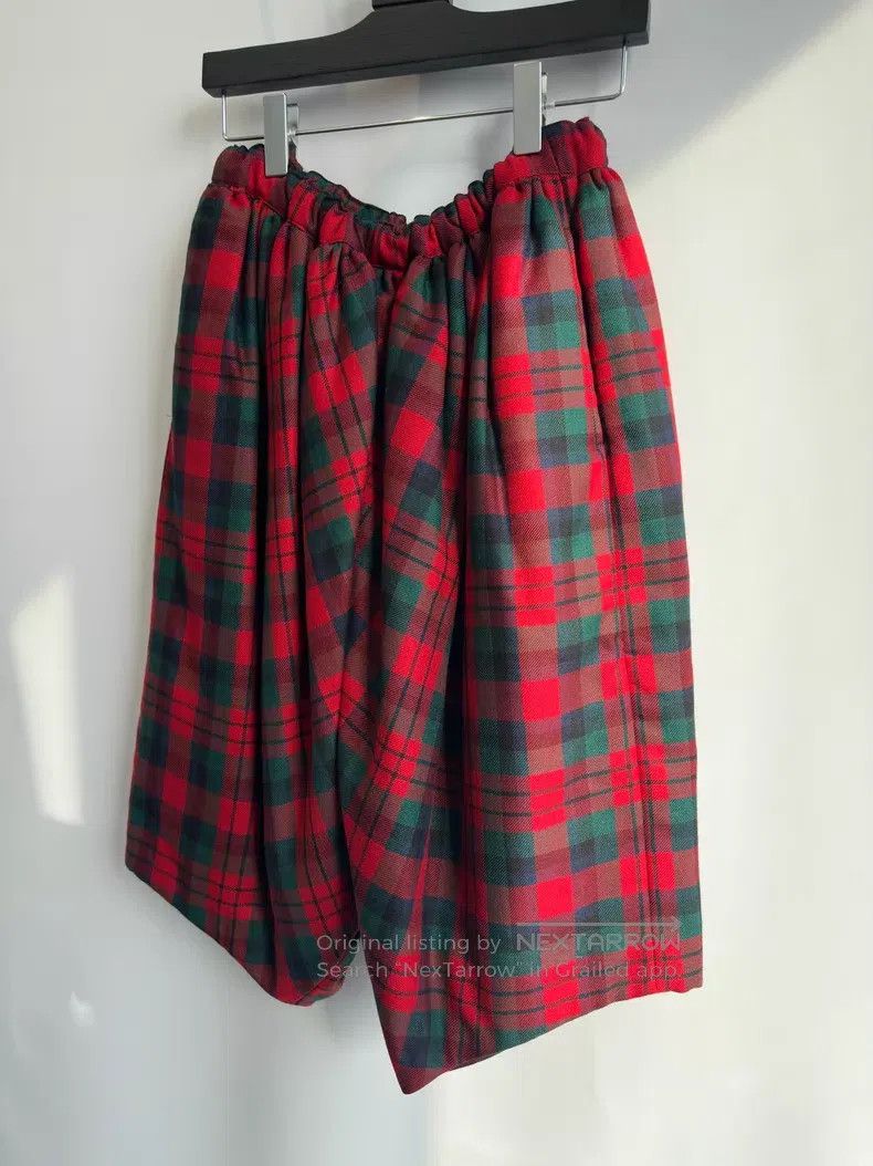 Comme des Garcons Comme des Garcons Size XS Plaid Pants Red Winter Cotton-Pa Size 23" - 2 Thumbnail