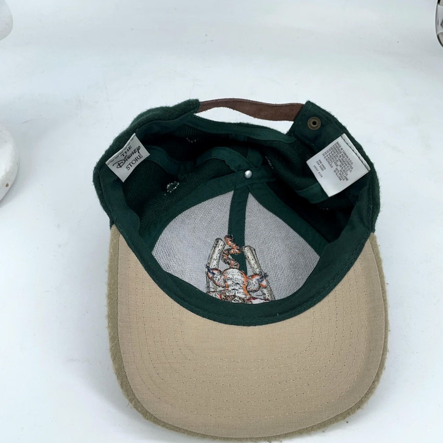 Disney VINTAGE Disney Tigger Wool Blend Hat Cap Strap Back Green Winnie the Pooh 90s Mens One Size Cap Size ONE SIZE - 6 Thumbnail