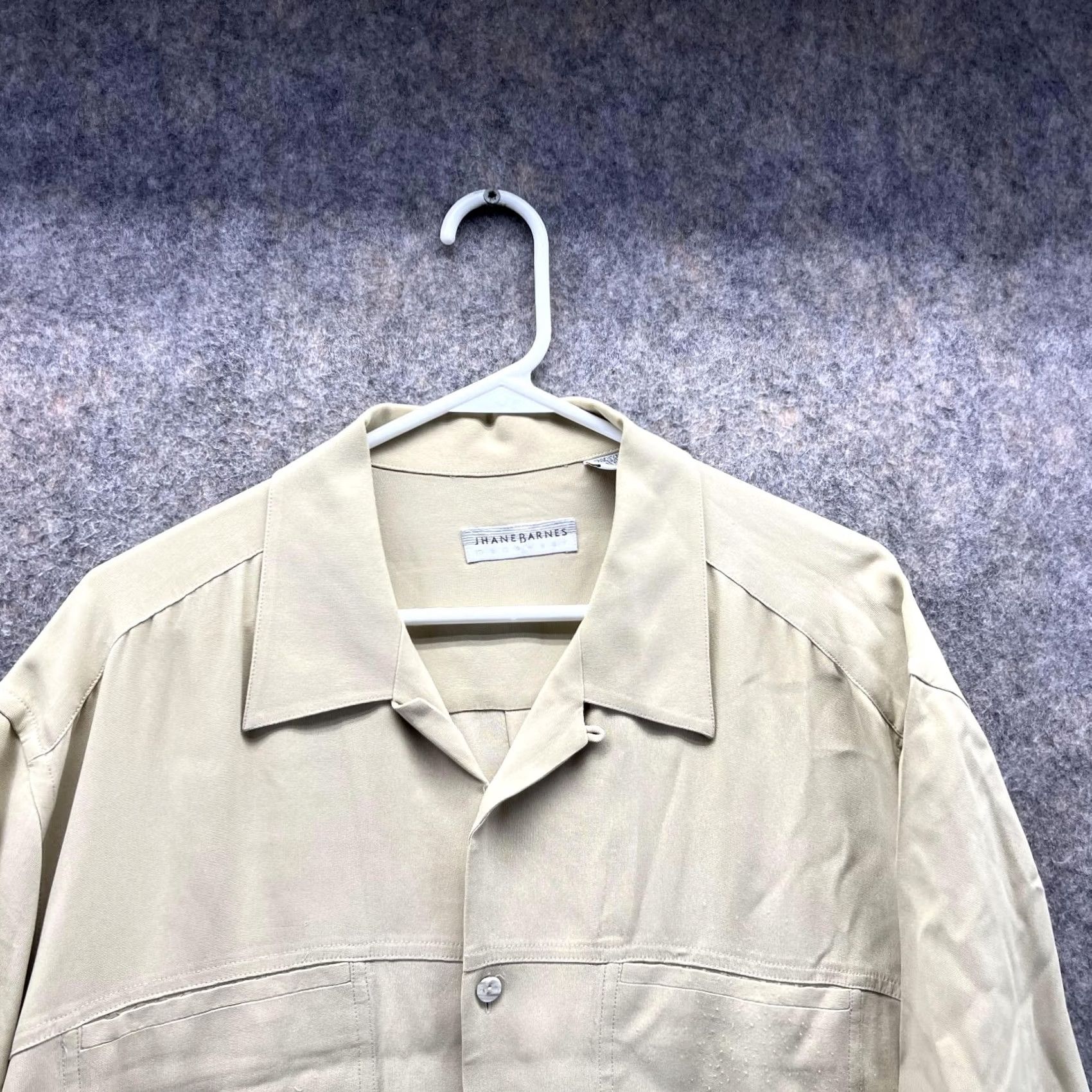 Vintage VINTAGE Jhane Barnes Shirt Men L Khaki Casual Tan Beige Button Down Preppy Silk Size US L / EU 52-54 / 3 - 2 Thumbnail