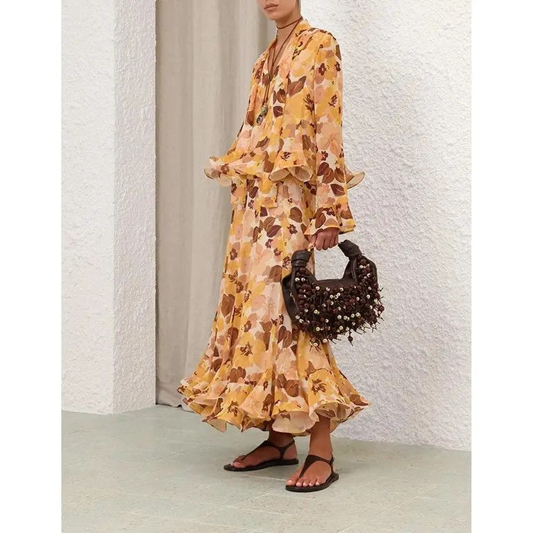 Zimmermann oc11z0226 Balance Flutter Printed Midi Skirt In Multicolor Size 30" / US 8 / IT 44 - 2 Thumbnail
