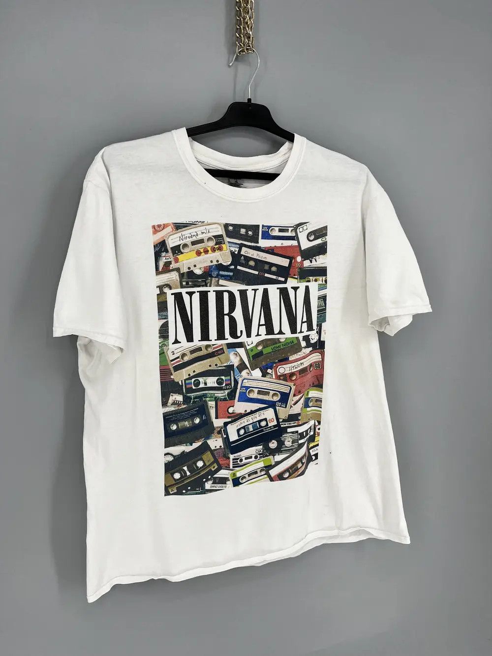 Vintage Nirvana Cassette Mix T-shirt Lithium Come As You Are Size US XL / EU 56 / 4 - 2 Thumbnail