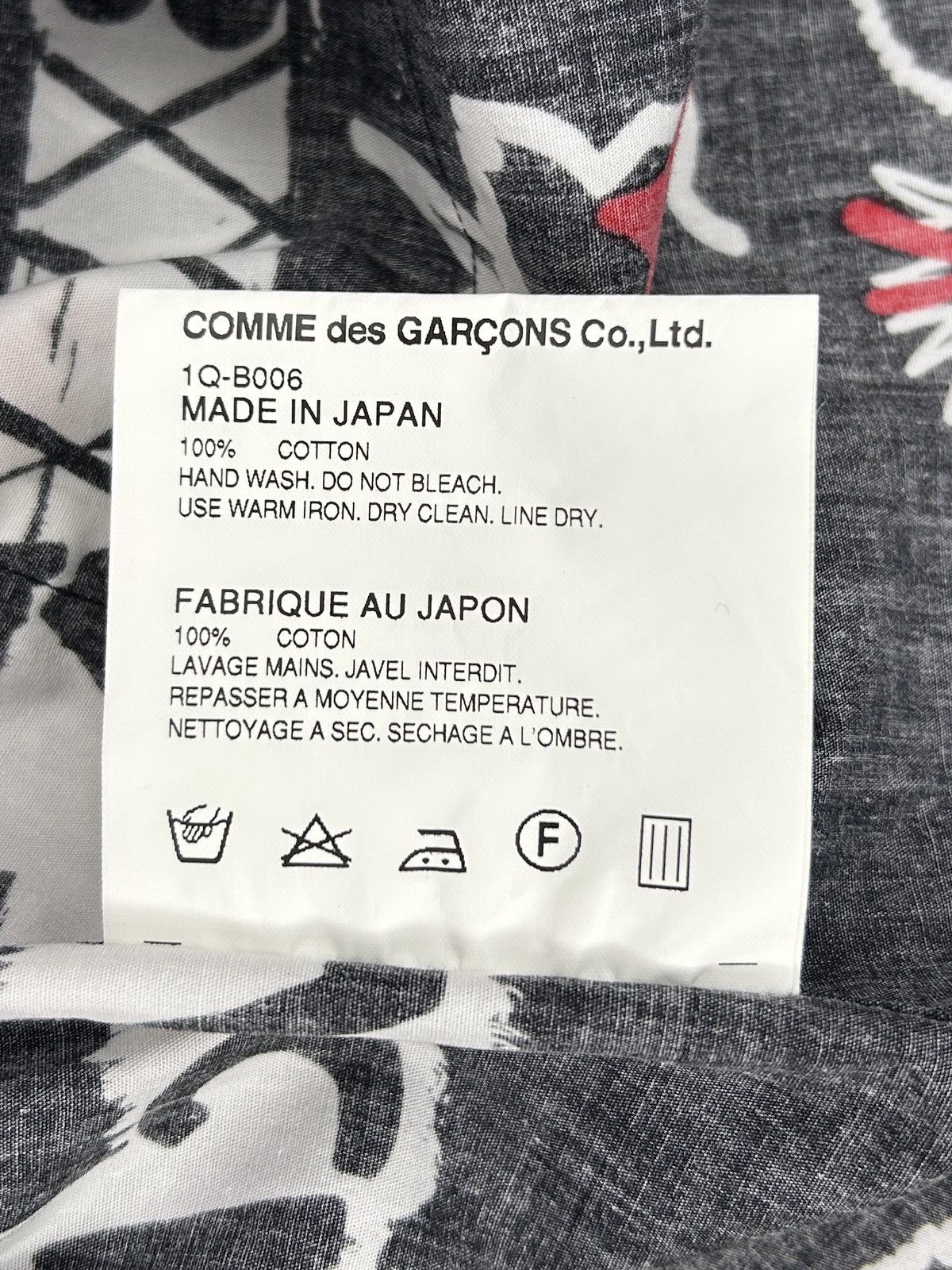 Comme des Garcons Black F/W 15 Asymmetric Printed Shirt Size US XS / EU 42 / 0 - 10 Thumbnail