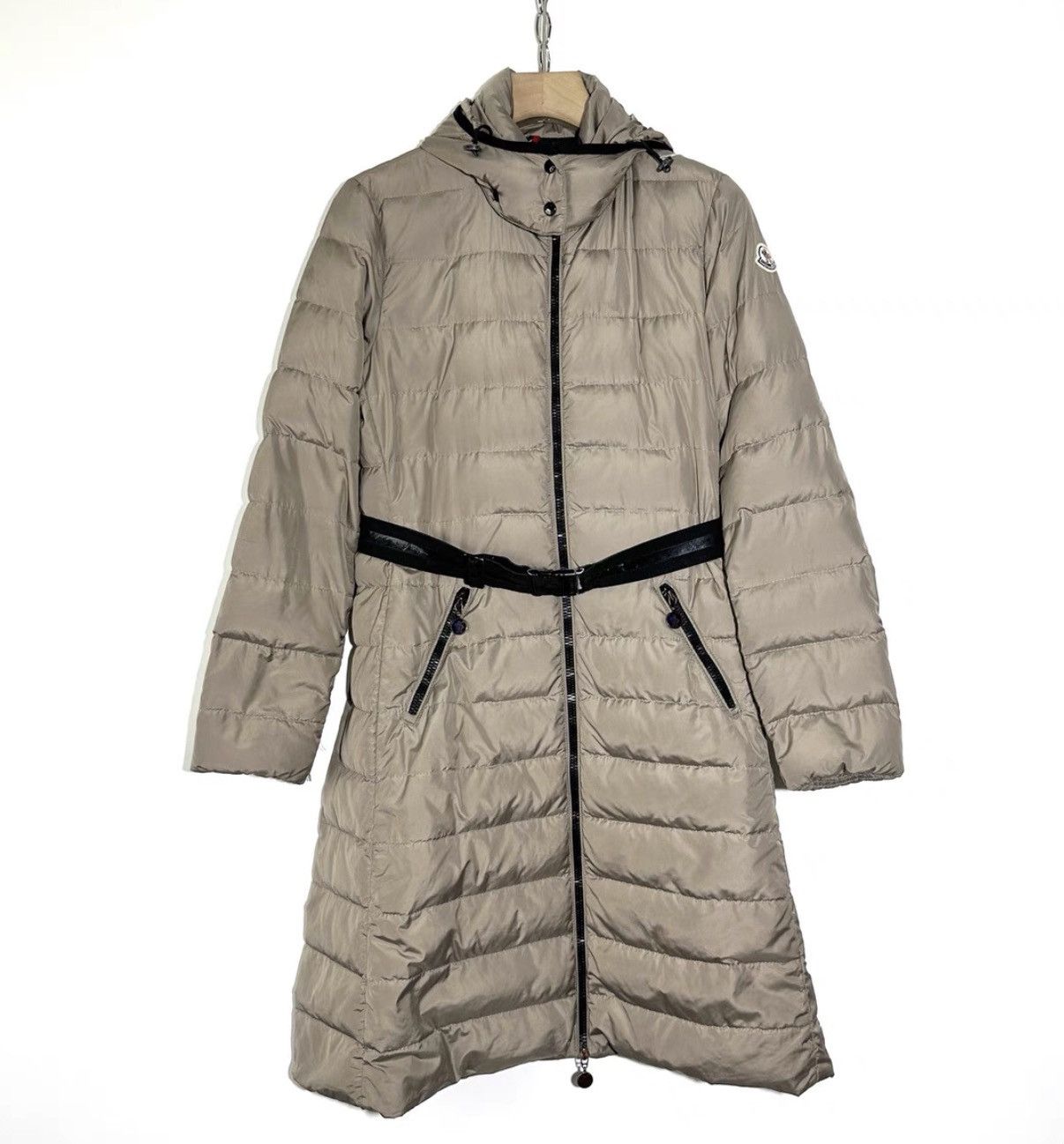 Moncler Moncler Women's Taupe Long Waist Down Jacket with Belt K12 Size XS / US 0-2 / IT 36-38 - 1 Thumbnail