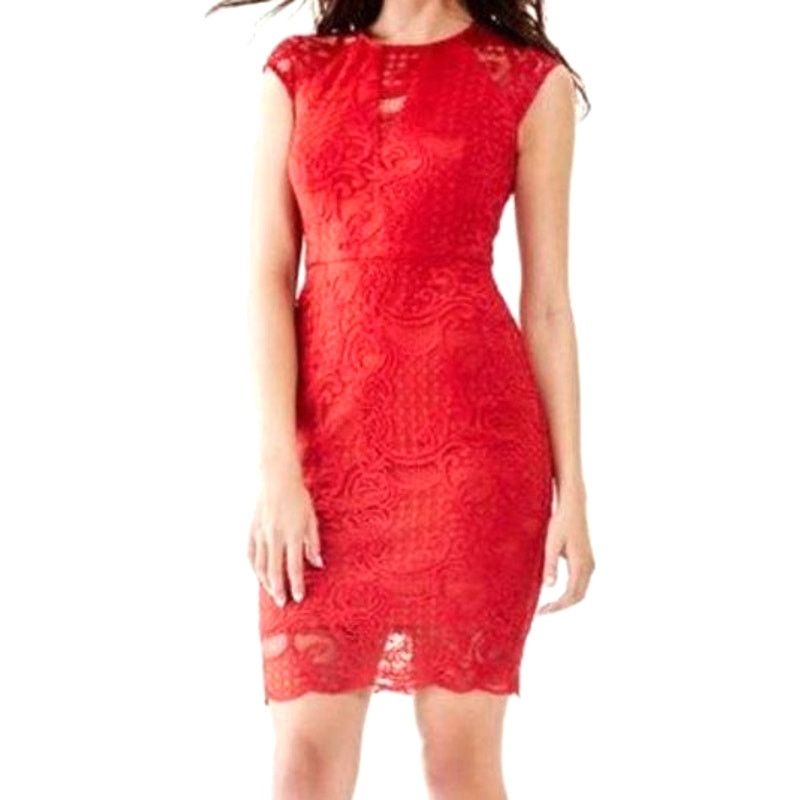 Guess Size 4 | GUESS Women’s Lace Cap Sleeve Sheath Pencil Dress Size S / US 4 / IT 40 - 1 Thumbnail
