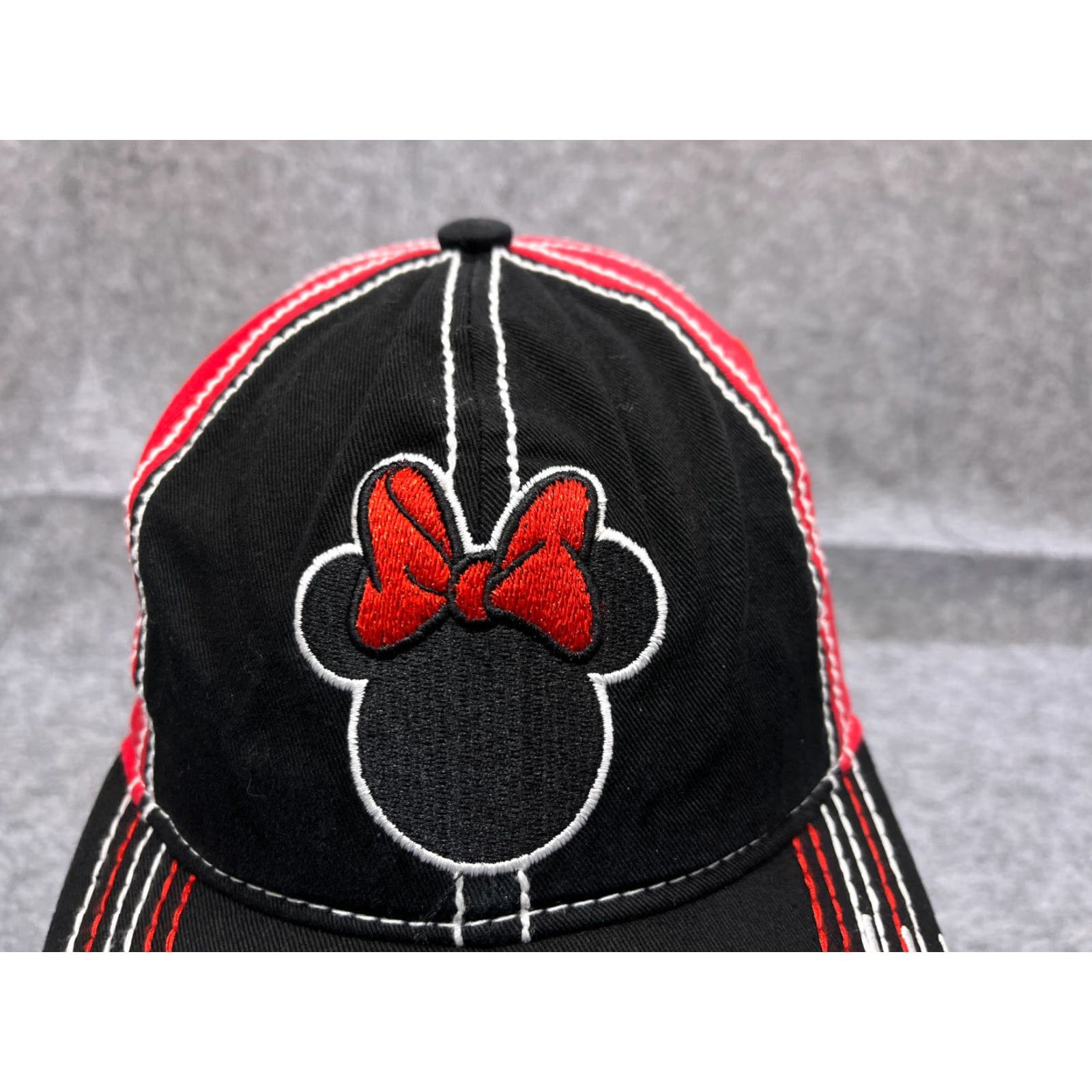 Disney Disney Hat Cap Minnie Mouse Adult One Size Black Red Cotton Strap Back Cap Hair Accessories Size ONE SIZE - 2 Thumbnail