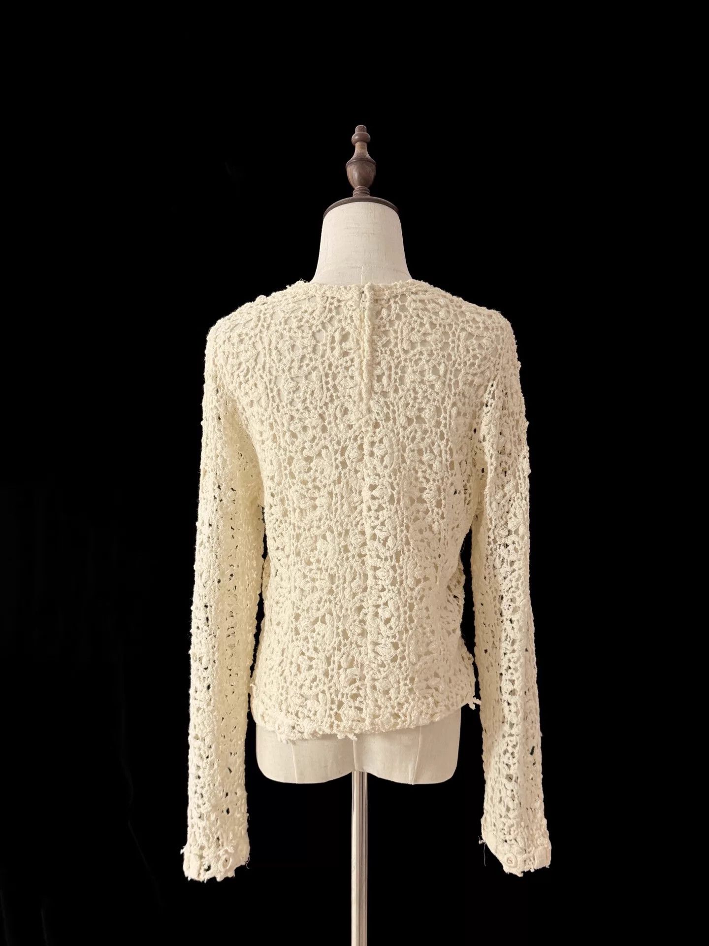 Comme des Garcons Comme des Garçons 1988 Cream Wool Crochet Top Size F Size ONE SIZE - 7 Thumbnail