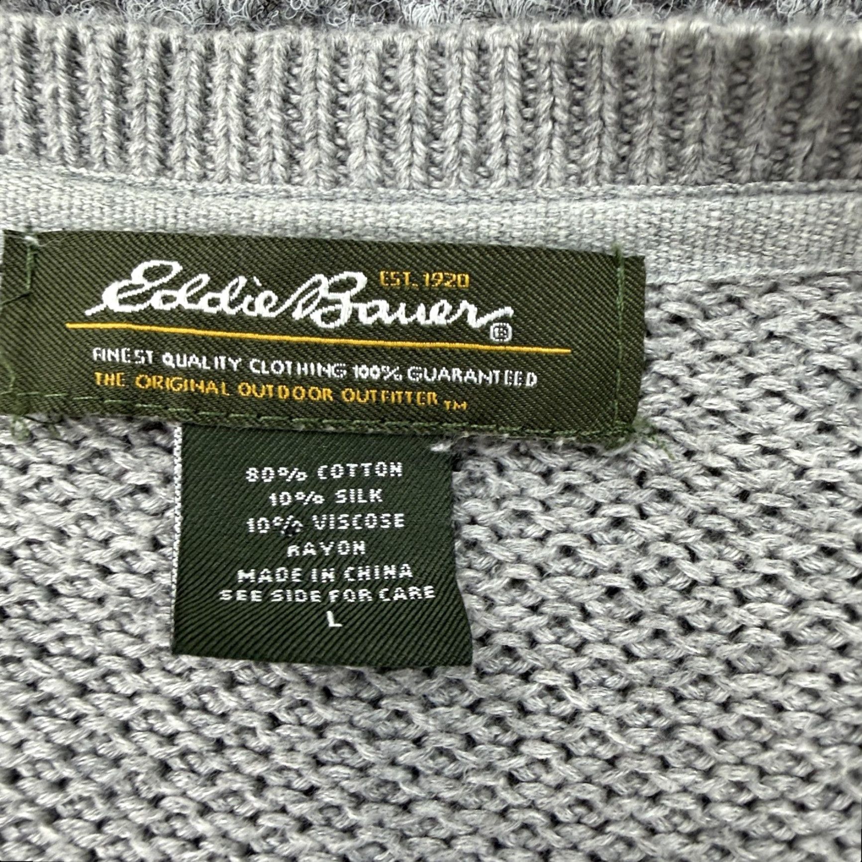 Eddie Bauer Eddie Bauer Cardigan Womens Large Gray Silk Blend Button Front Peplum Size L / US 10 / IT 46 - 6 Thumbnail