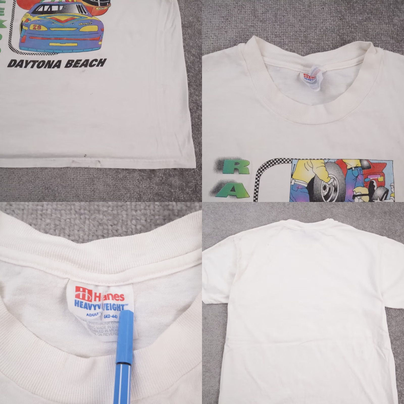 NASCAR VINTAGE Shirt Mens L White 90s NASCAR Daytona Race Week Short Sleeve Crew Neck Size US L / EU 52-54 / 3 - 8 Thumbnail