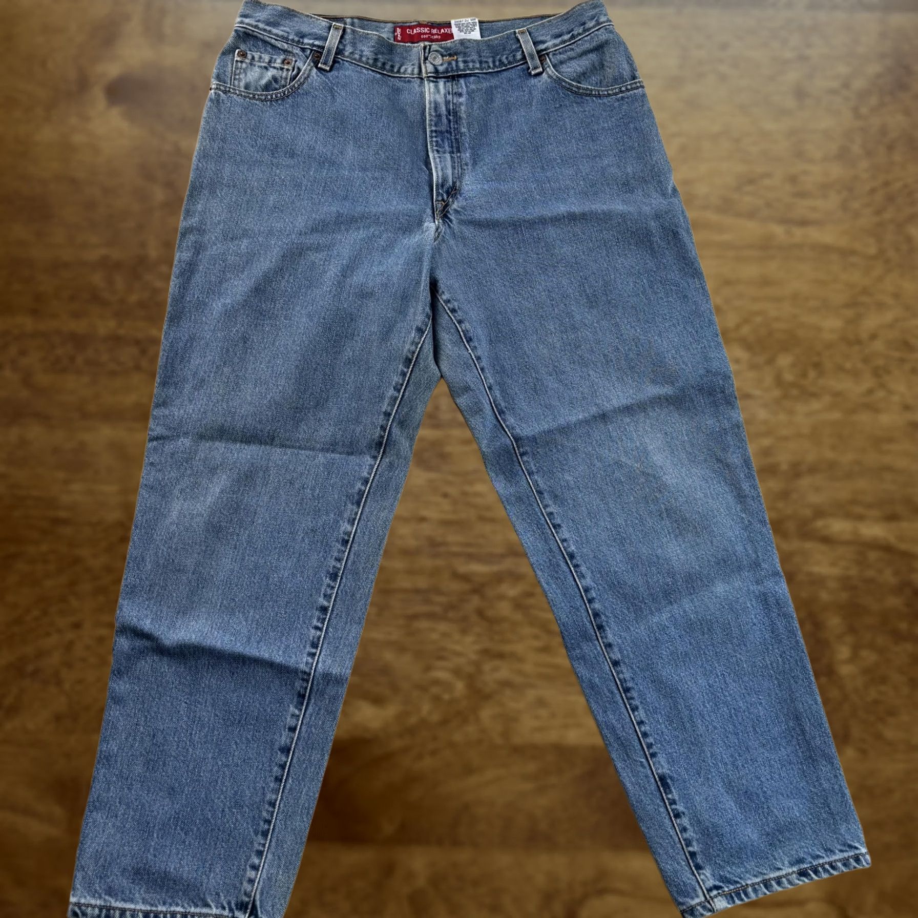 Levi's Levi's 550 Jeans Mens 33x27 Blue Medium Wash Denim Relaxed Tapered Leg Pants Size US 33 - 1 Thumbnail