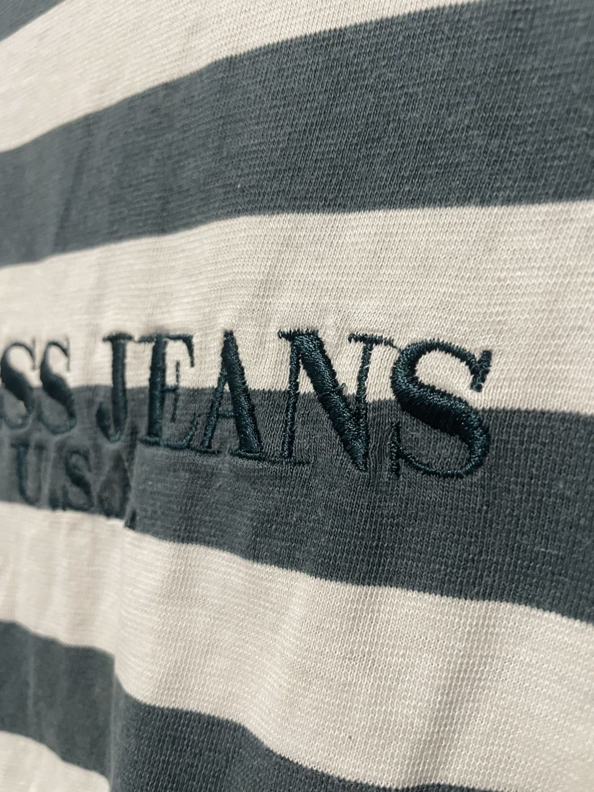 Guess × Vintage Vintage 90s Guess Jeans USA Stripes Longsleeve Y2K T Shirt Size US L / EU 52-54 / 3 - 7 Thumbnail