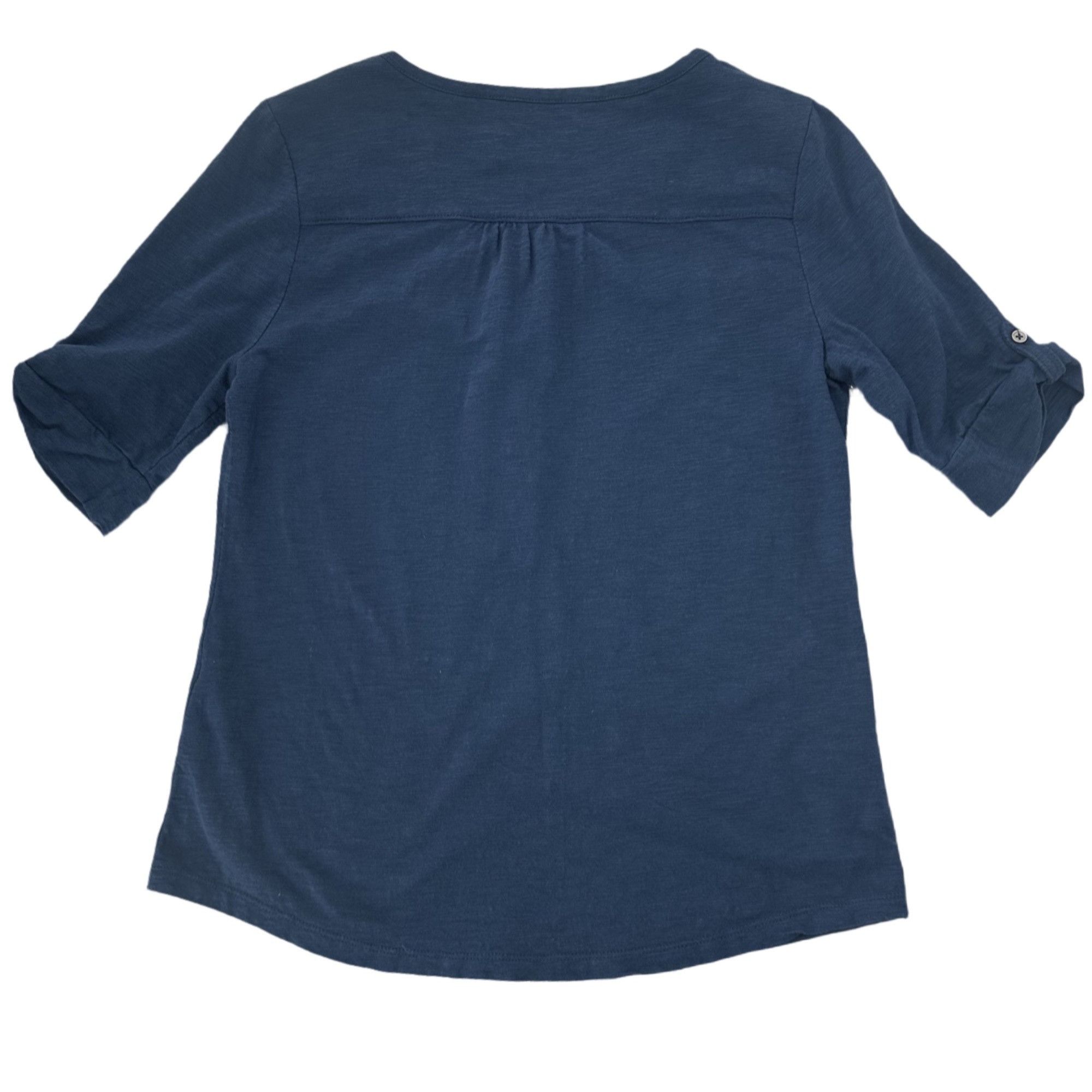 Chicos Chico's Women’s Blue 3/4 Sleeve Ultimate Tee Button Up Size Size M / US 6-8 / IT 42-44 - 4 Thumbnail