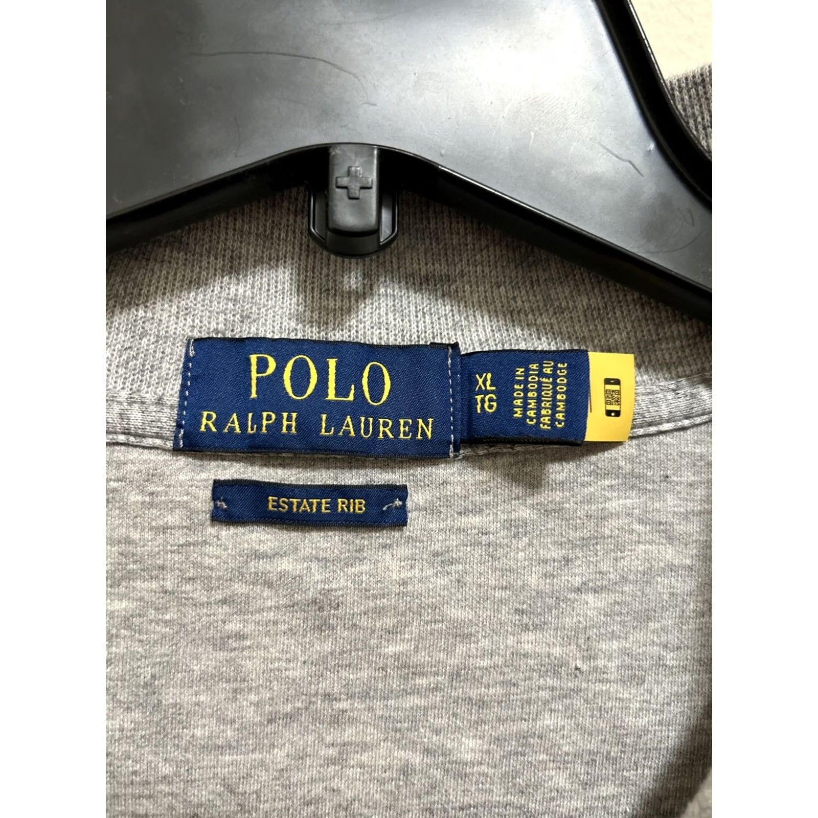 Ralph Lauren Polo Ralph Lauren Estate Rib Mens XL 1/4 Zip Pullover Gray Blue Pony Shirt Sweatshirt Pullover Regular Size Men Size US XL / EU 56 / 4 - 5 Thumbnail