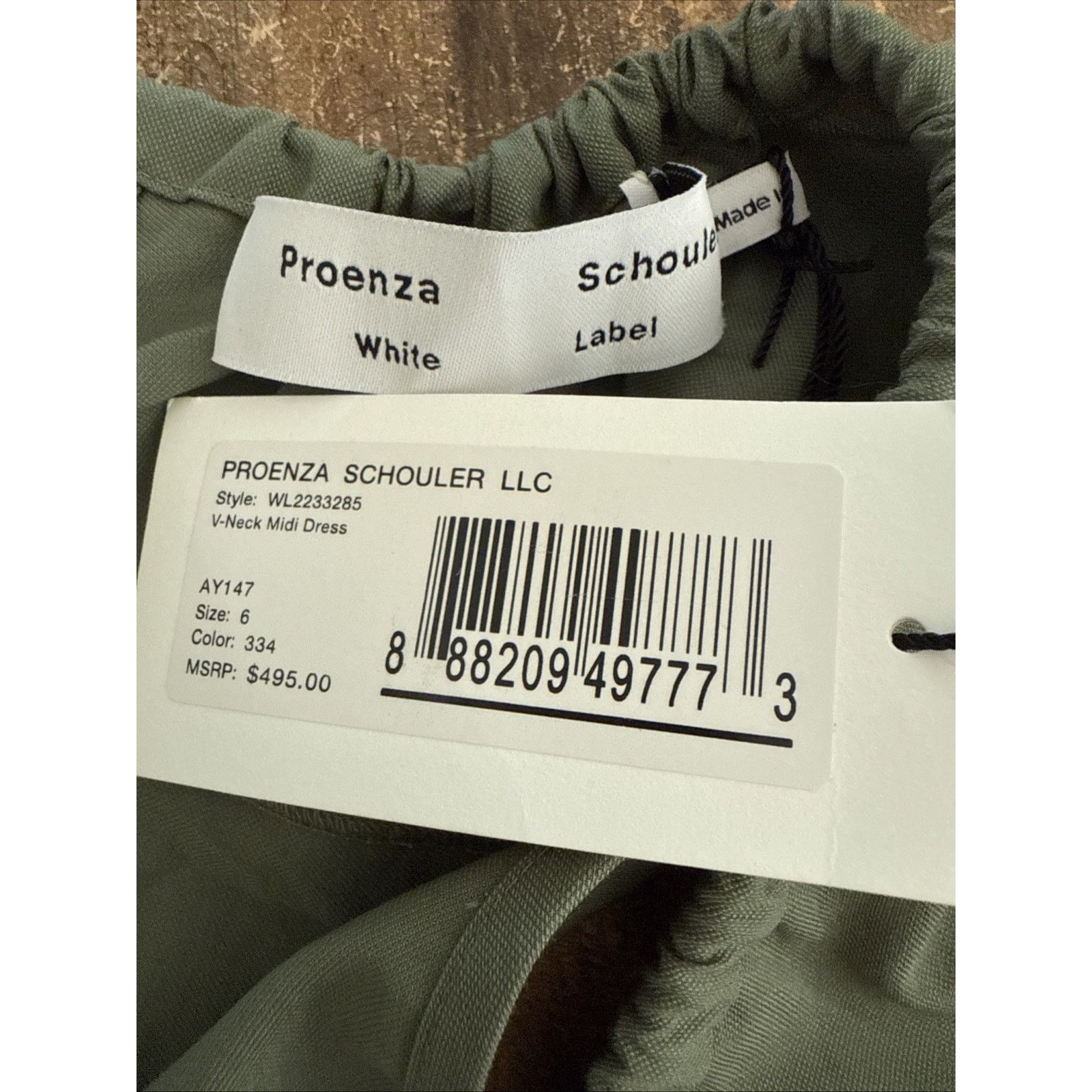 Proenza Schouler Proenza Schouler White Label Drawstring Midi Dress Green 6 Size M / US 6-8 / IT 42-44 - 10 Thumbnail