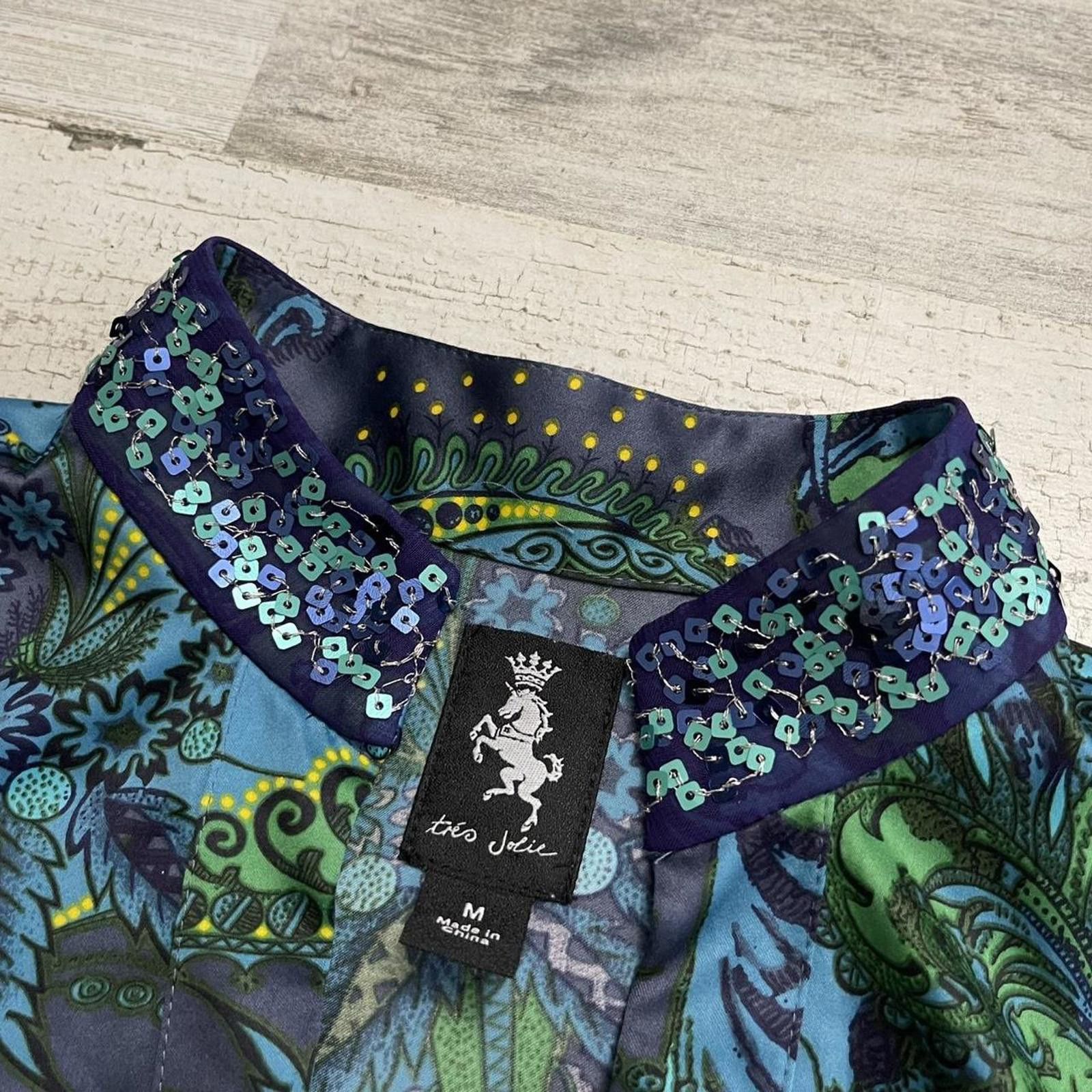 Designer Women's Multi and Blue Blous Size M / US 6-8 / IT 42-44 - 5 Thumbnail