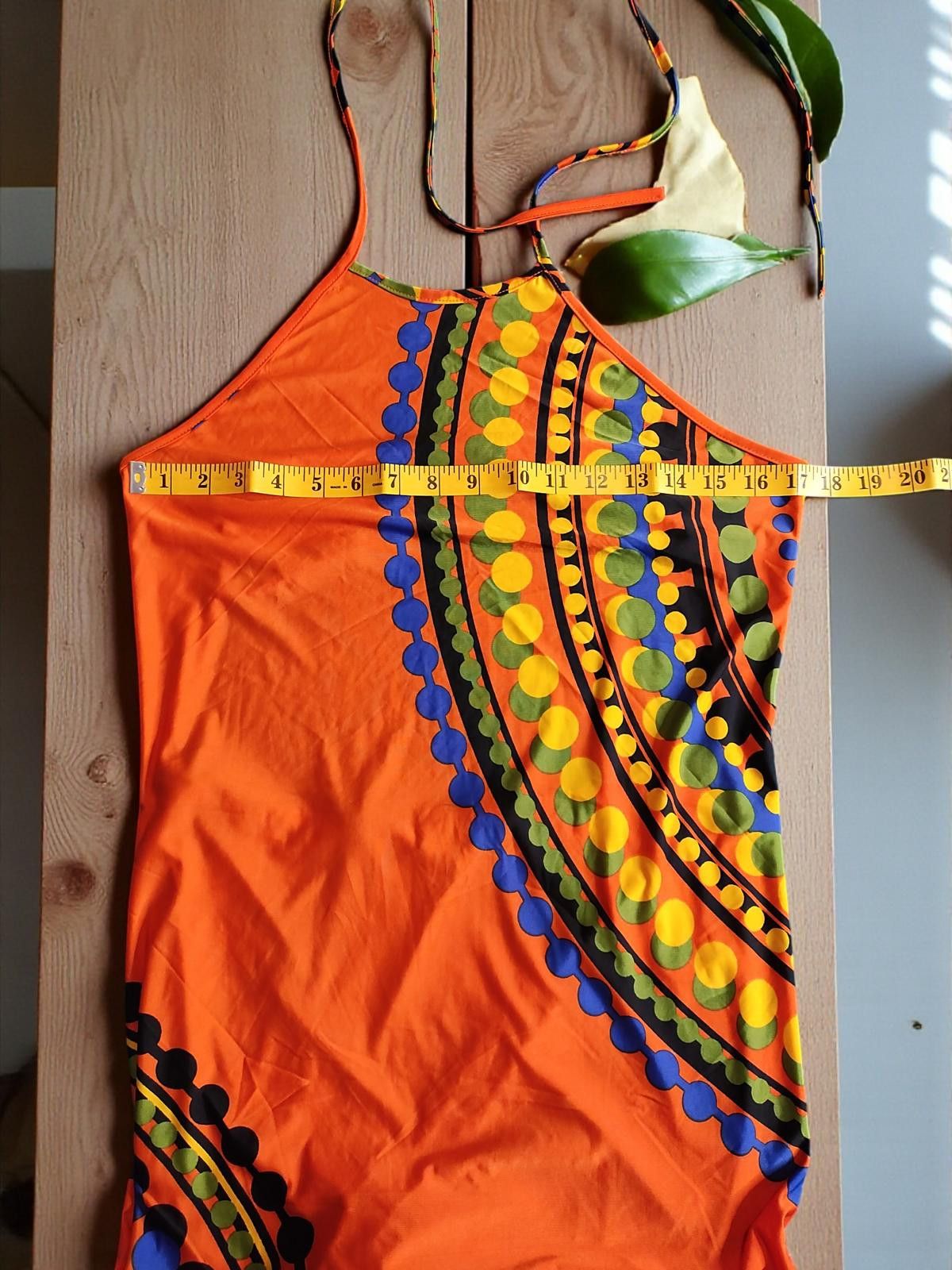 Venus Venus Medium Size Orange Maxi Dress with Colorful Pattern Size M / US 6-8 / IT 42-44 - 7 Thumbnail