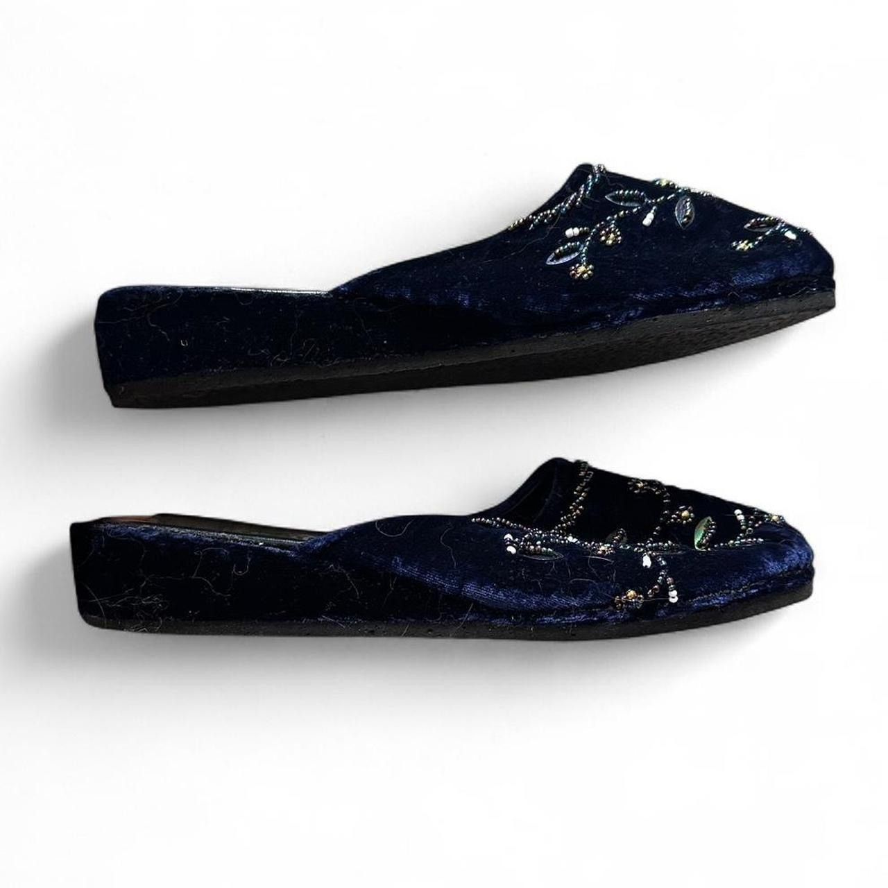 Other Women’s Blue velvety beaded mules Slip On Shoes Size US 7 / IT 37 - 4 Thumbnail