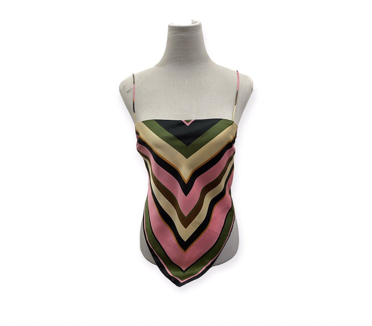 Zara Zara Multicolour Striped Satin Scarf Top Size M / US 6-8 / IT 42-44 - 1 Thumbnail