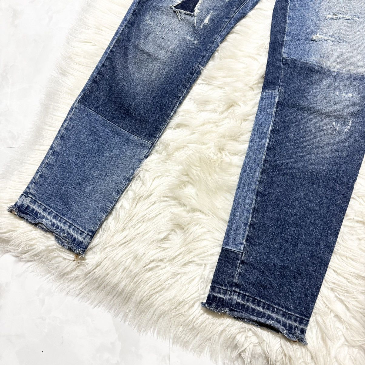 Dolce & Gabbana DG Crown Patchwork Denim Jeans