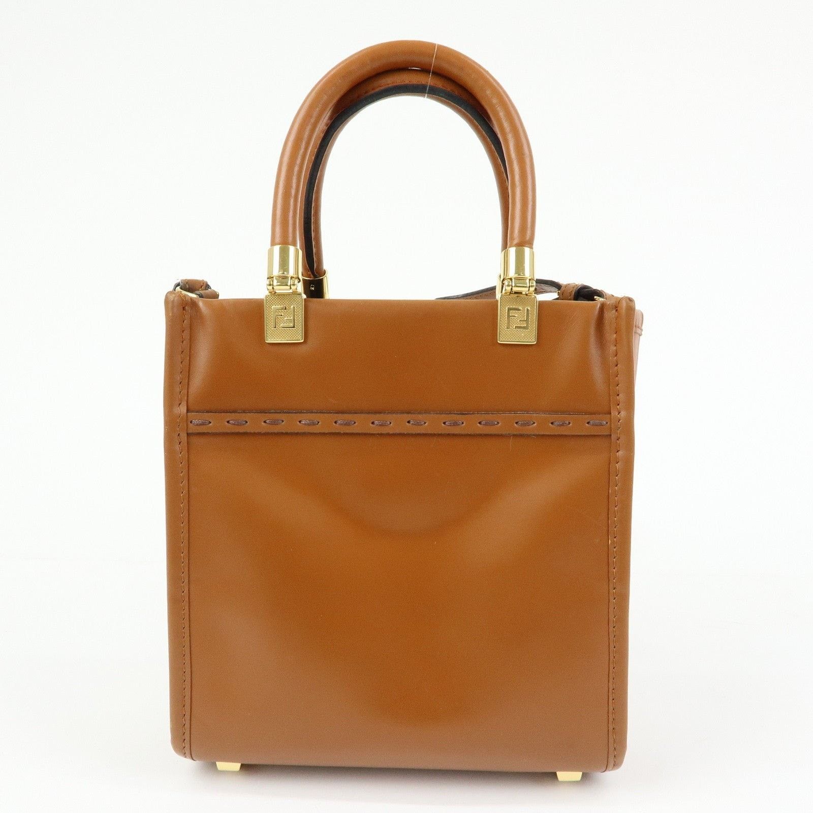 Fendi Fendi Sunshine Shopper Small Calfskin Top Handle Bag Brown Size ONE SIZE - 2 Thumbnail