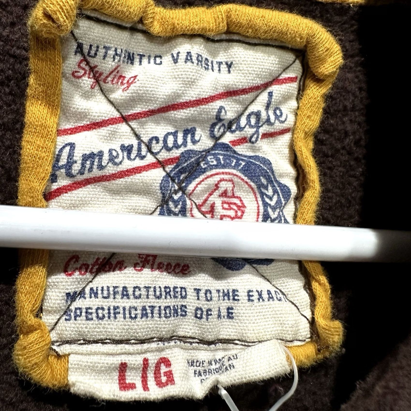 American Eagle Outfitters American Eagle Sweatshirt Mens Large Brown Cotton Fleece Y2K Pullover Hoodie EUC - Long Sleeve Size US L / EU 52-54 / 3 - 4 Thumbnail
