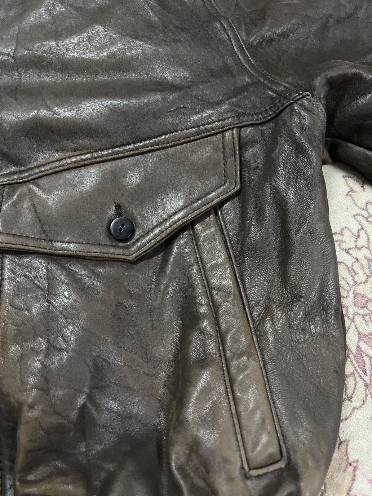 Vintage Very Nice Leather Jacket MILANO. (GJ37) Size US L / EU 52-54 / 3 - 15 Thumbnail