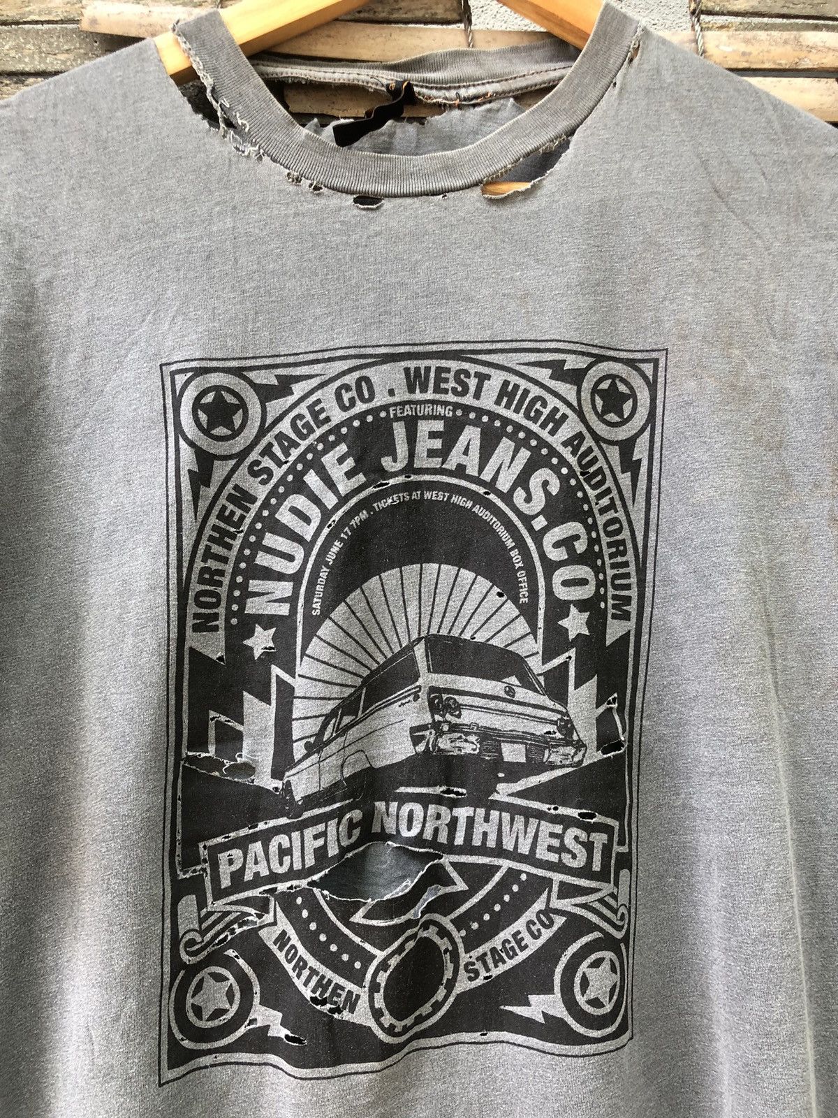 Japanese Brand × Nudie Jeans 💥RARE💥Vintage Distressed Nudie Jeans Tshirt Size US M / EU 48-50 / 2 - 2 Thumbnail