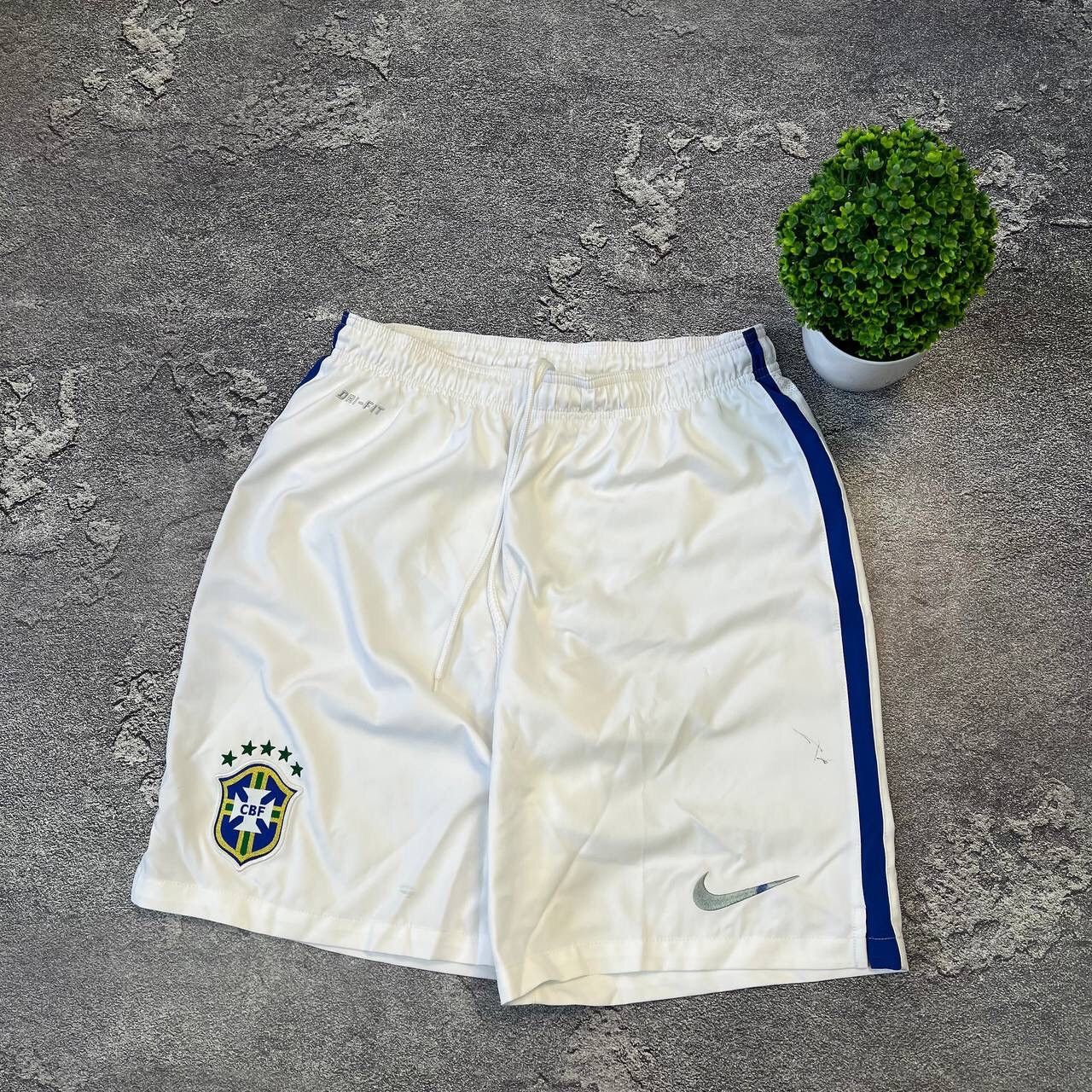 Nike Nike Brazil Football Shorts Mens Athletic Soccer White Size US 35 - 15 Thumbnail