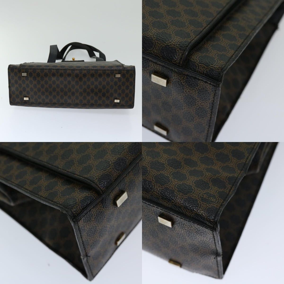 Celine CELINE Macadam Canvas Hand Bag Pvc Black Size ONE SIZE - 10 Thumbnail
