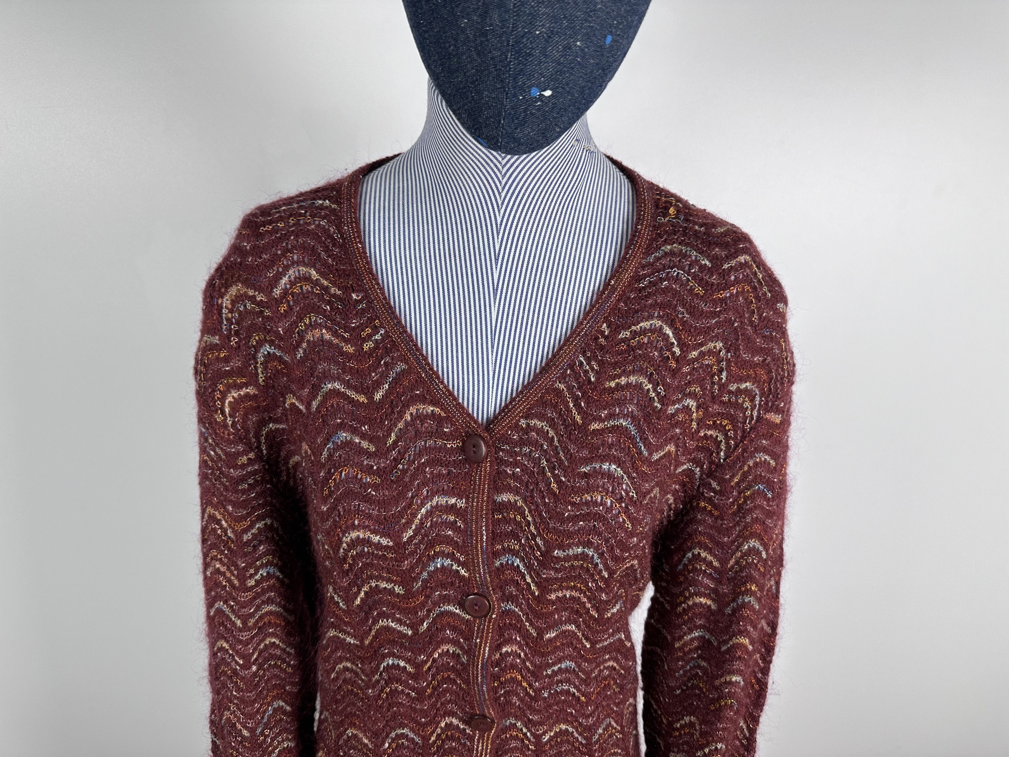 Missoni × Vintage Vintage Missoni Sport Long Cardigan Sweater Wool Mohair 42 Size M / US 6-8 / IT 42-44 - 2 Thumbnail