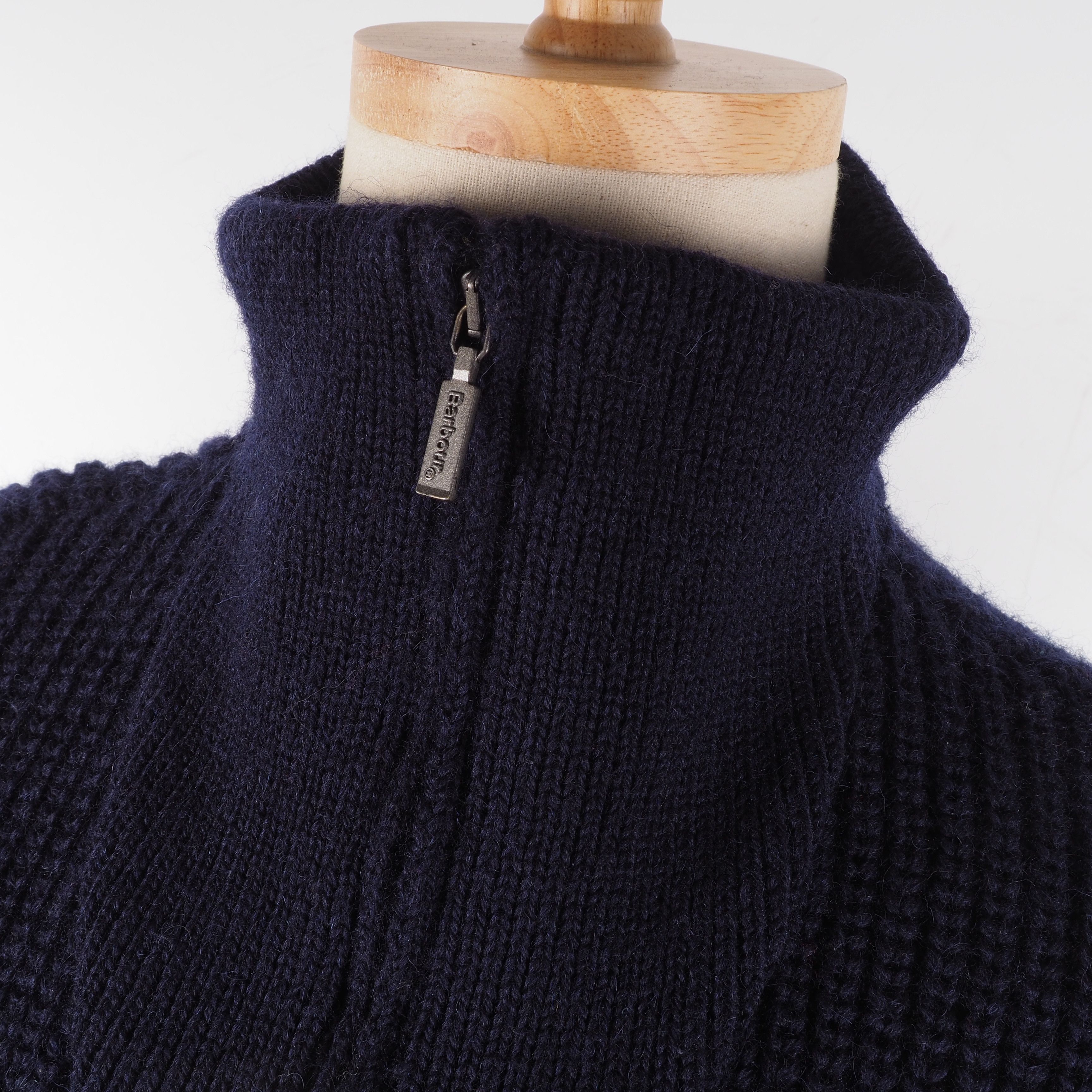 Barbour × Vintage Barbour Vintage TYNE ZIP NECK Blue Wool Knit Heavy Sweater Size US L / EU 52-54 / 3 - 3 Thumbnail