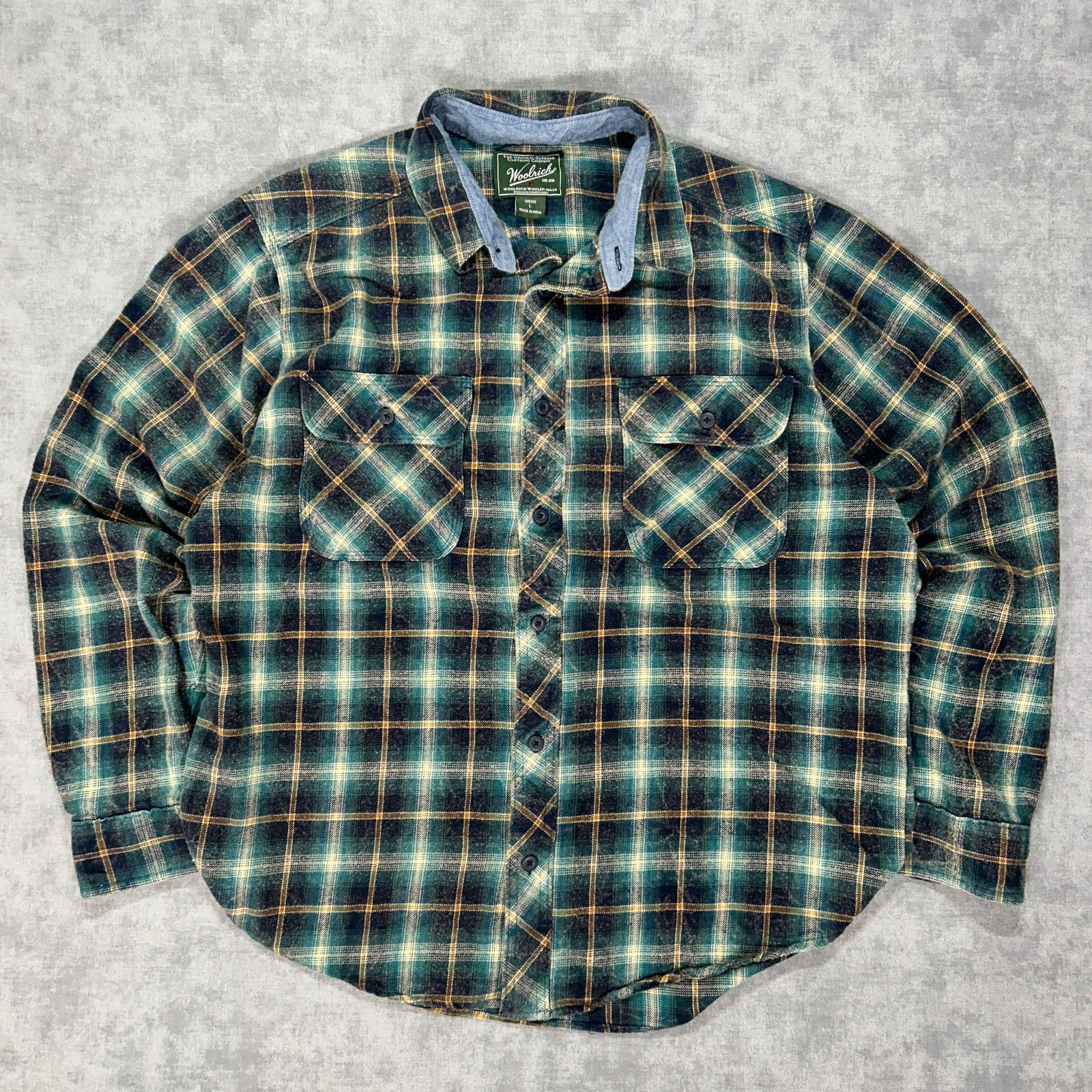Woolrich Woolen Mills Woolrich Din blue/black plaid flannel button up casual mns L Size US L / EU 52-54 / 3 - 1 Thumbnail