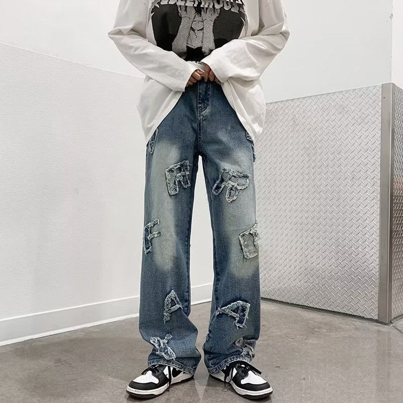 Japanese Brand American street loose washed hip-hop jeans for men Size US 32 / EU 48 - 1 Thumbnail