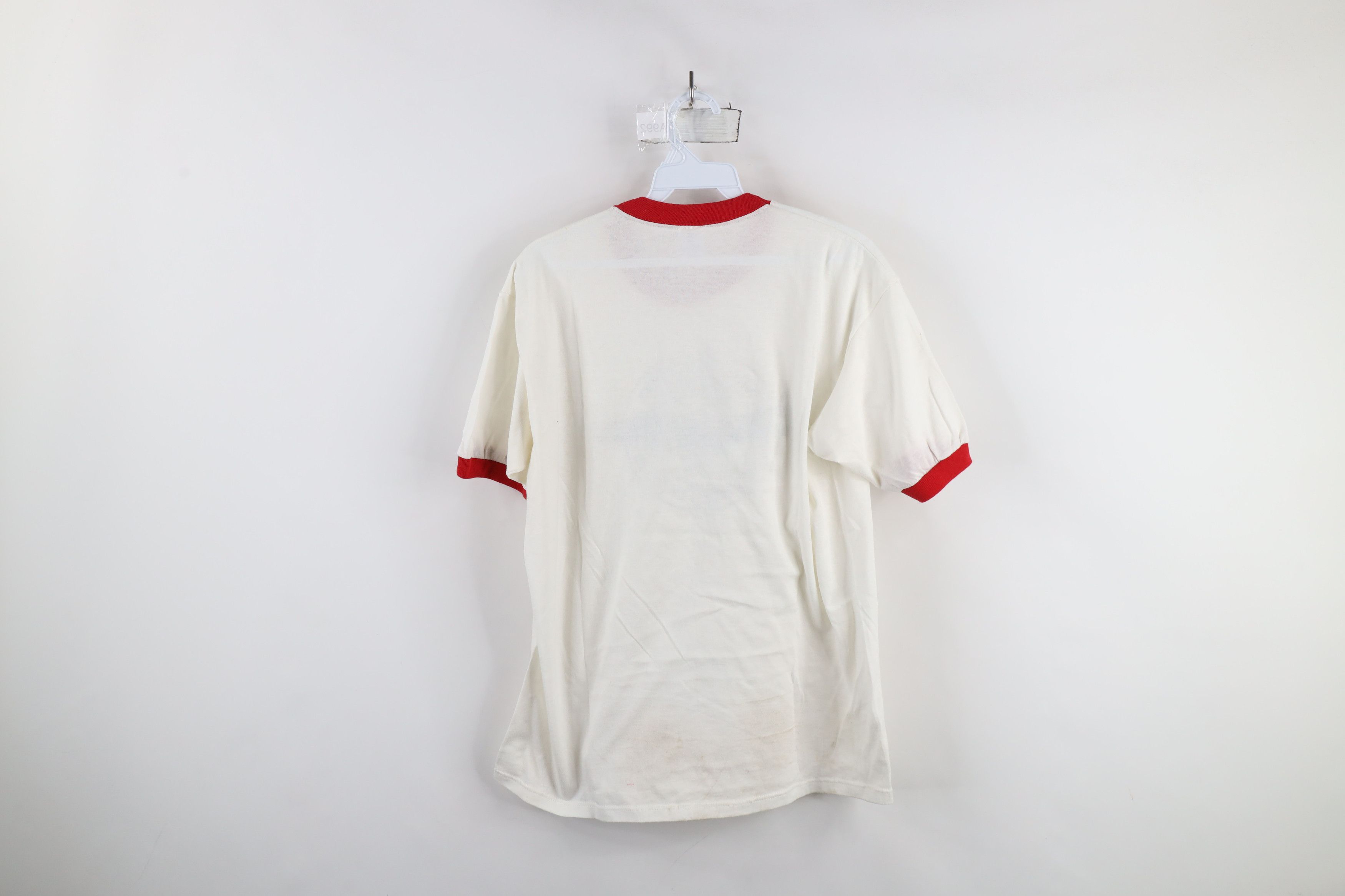 Vintage Vintage 90s Cambridge Fly In Ringer T-Shirt White USA Size US XL / EU 56 / 4 - 12 Thumbnail