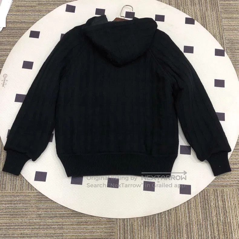 Hermes Hermes Hooded Double-sided Down Knit Jacket, Black Cotton Size XXS / US 00 / IT 34 - 2 Thumbnail