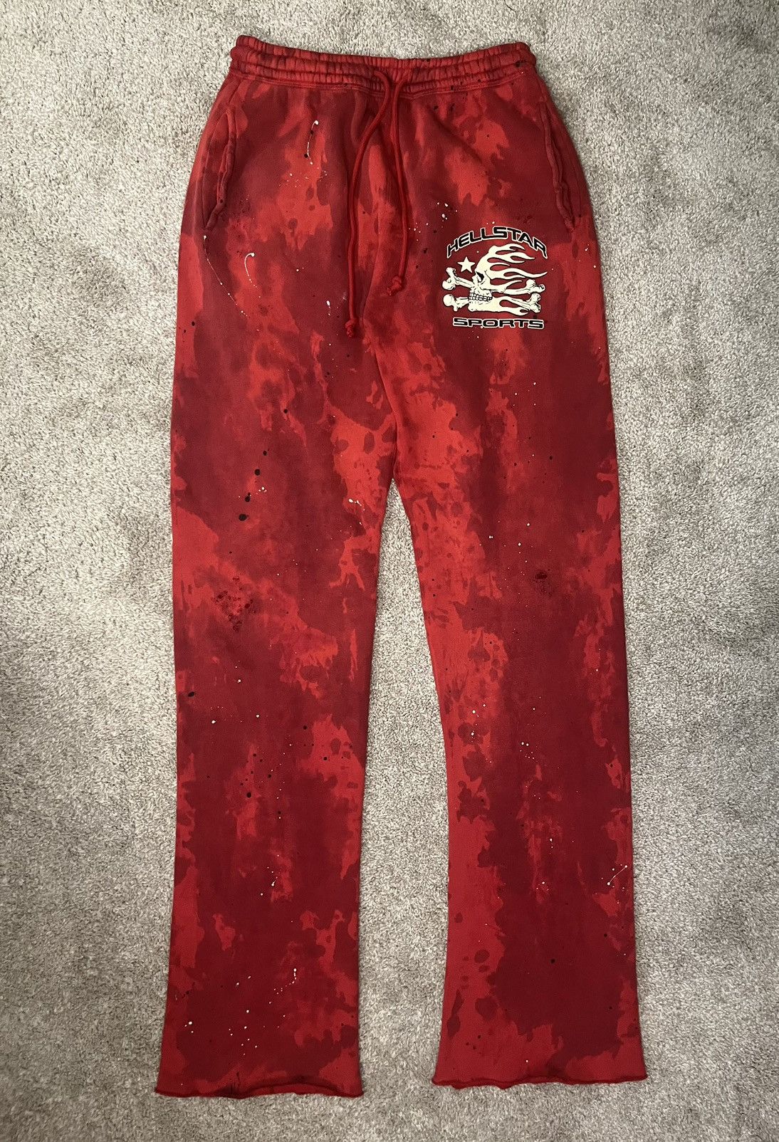 HELLSTAR Hellstar Sports Tie-Dye Sweatpants (Red) Size US 32 / EU 48 - 1 Thumbnail
