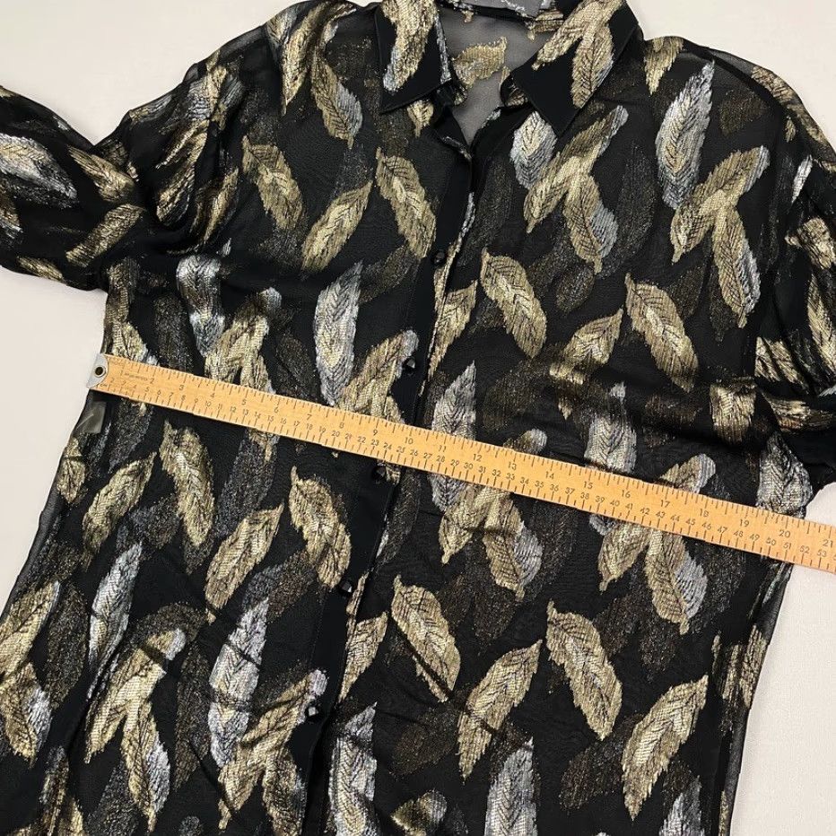 Vintage VINTAGE Jerry Garcia Shirt Womens M Black Gold Metallic Feather Sheer Button Front Size M / US 6-8 / IT 42-44 - 6 Thumbnail