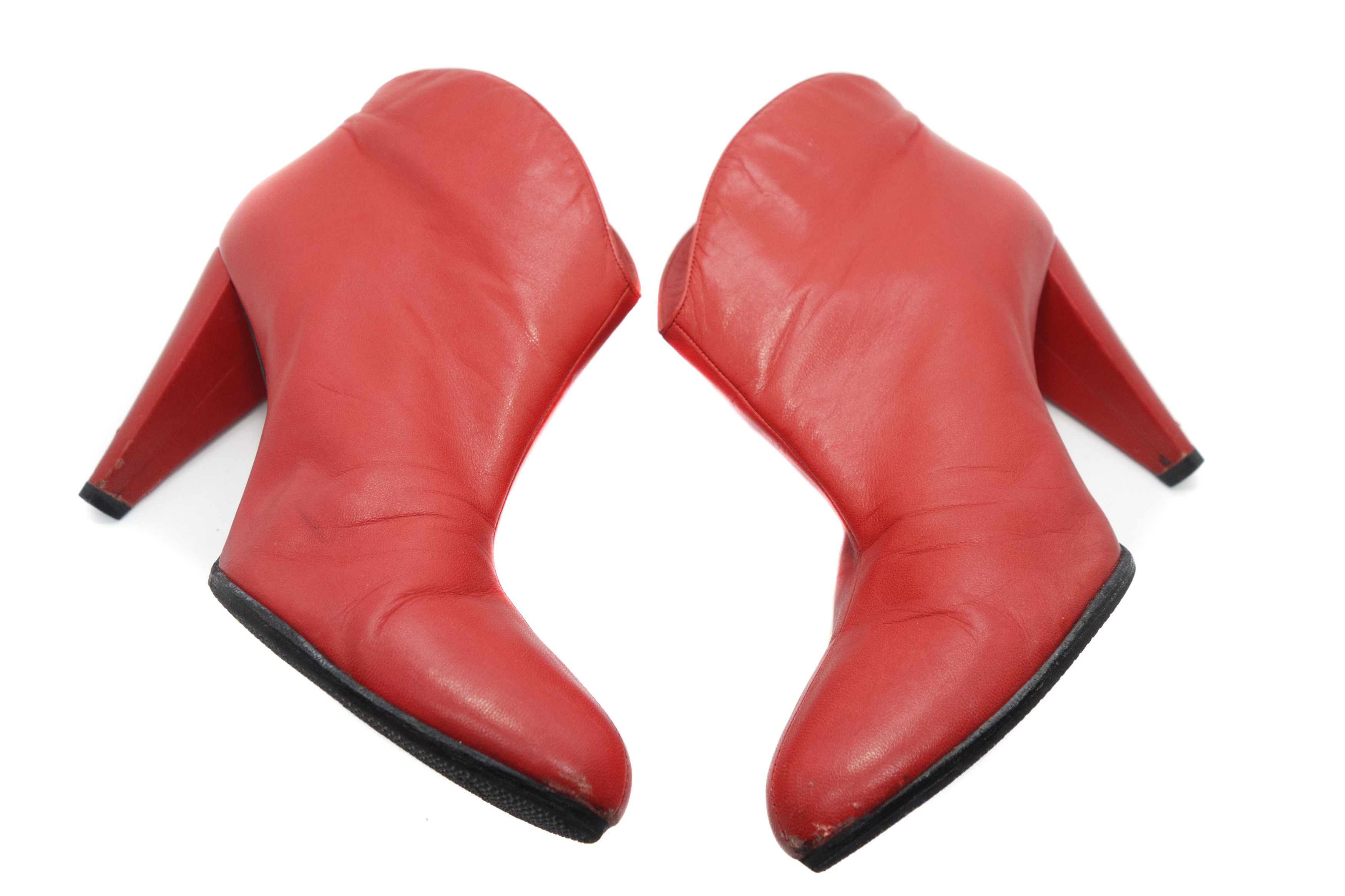 Celine × Hedi Slimane Hedi Slimane Era Red Leather Ankle Boots Size US 9 / IT 39 - 5 Thumbnail