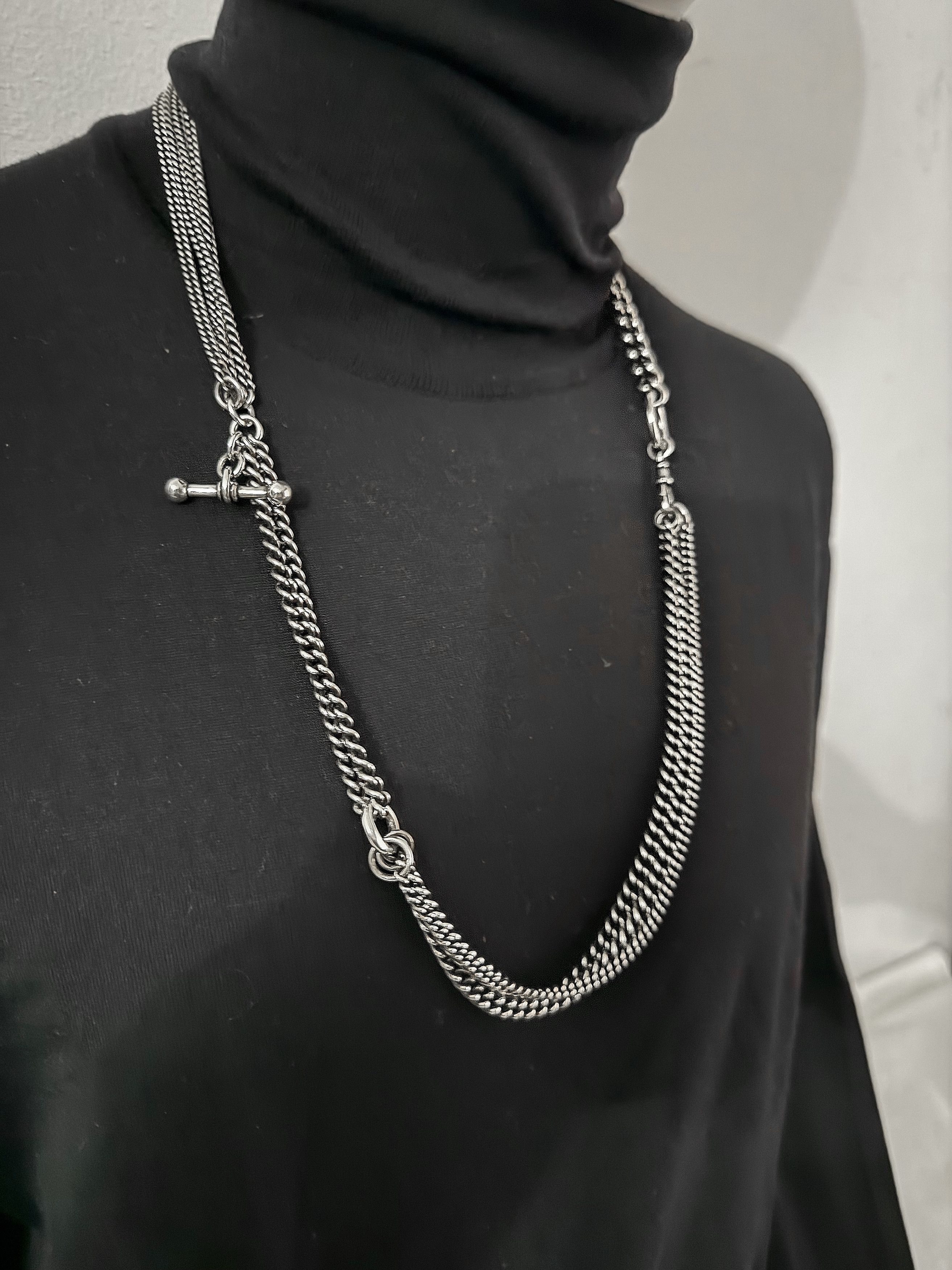 Ann Demeulemeester Silver Multi Chain Necklace Size ONE SIZE - 1 Thumbnail