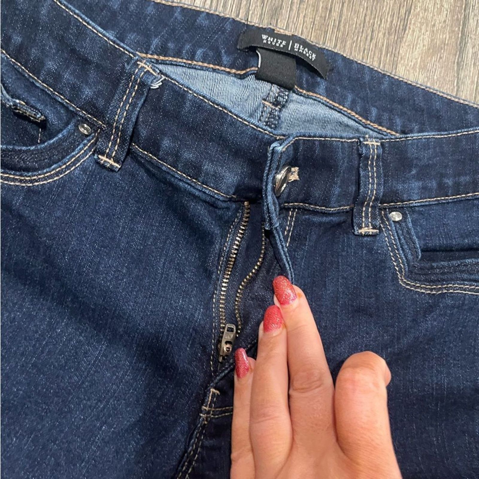 White House Black Market White House Black Market Straight Leg Jeans Cropped Size 4 Size 27" / US 4 / IT 40 - 6 Thumbnail