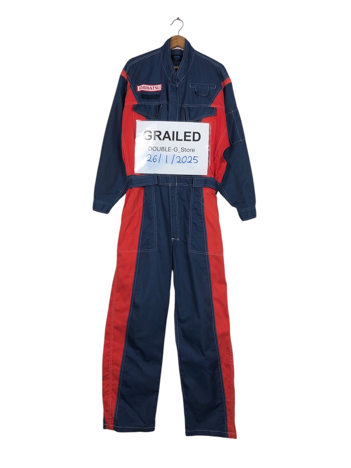 Japanese Brand 📌Vintage Coverall Worker Racing Daihatsu JDM Big Logo Size US 38 / EU 54 - 1 Thumbnail