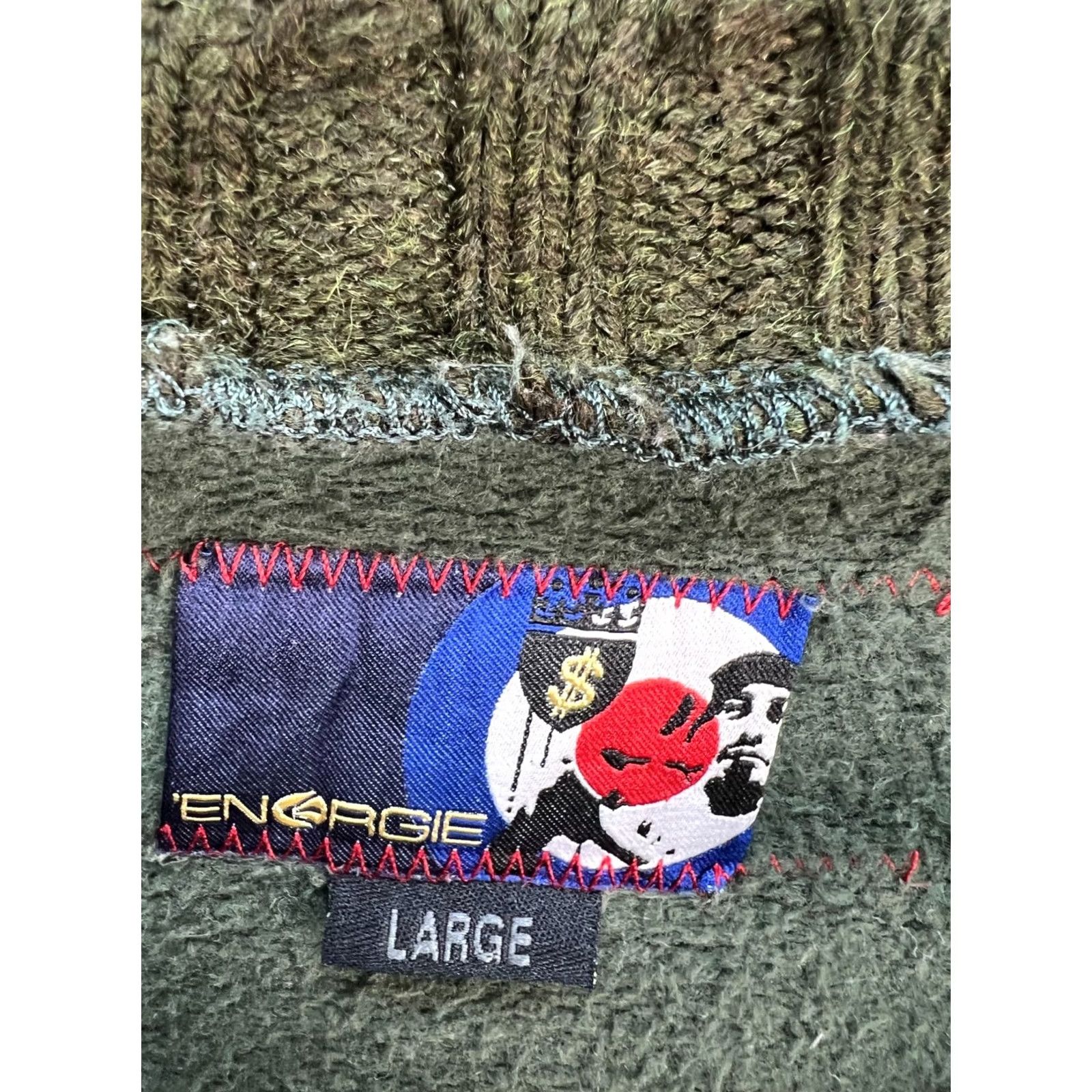 Energie Vintage Energie V-Neck Sweater Mens Large Green Argyle 100% Cotton Logo Patch Size US L / EU 52-54 / 3 - 3 Thumbnail