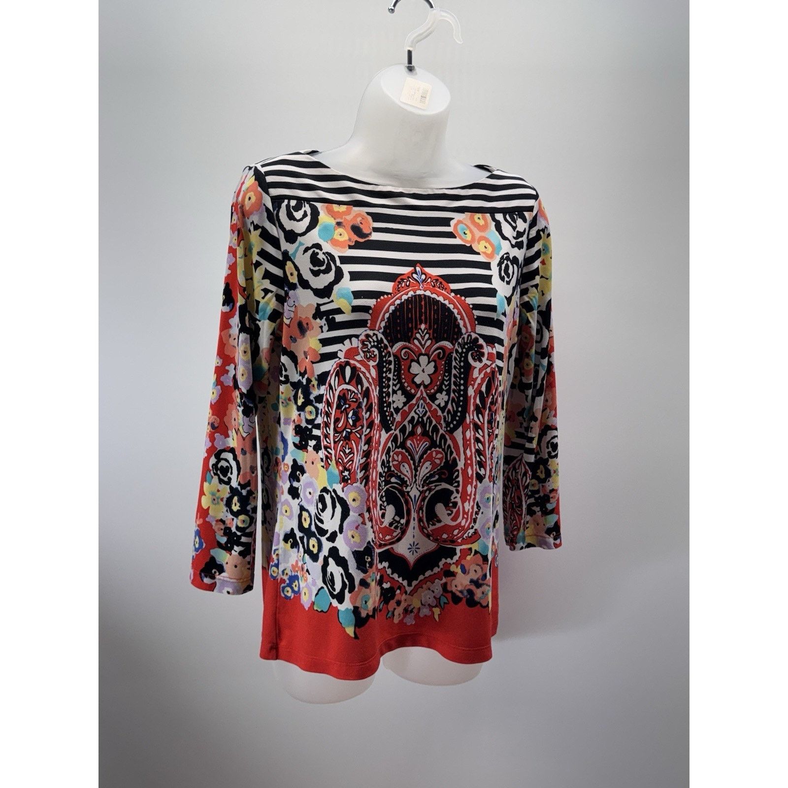Other Trulli Floral Striped Top Blouse Women’s Size M Size M / US 6-8 / IT 42-44 - 1 Thumbnail