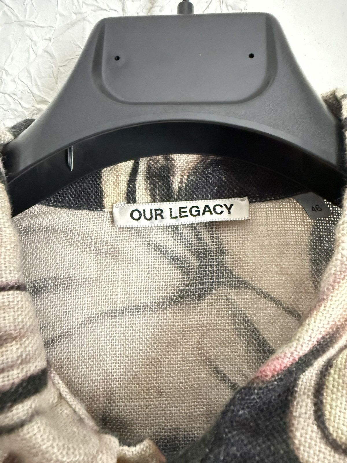 Our Legacy Our Legacy Black Linen Printed Box Shirts Size US S / EU 44-46 / 1 - 3 Thumbnail