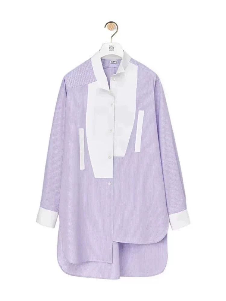 Loewe LOEWE Light purple striped long-sleeved shirt Size XXS / US 00 / IT 34 - 9 Thumbnail