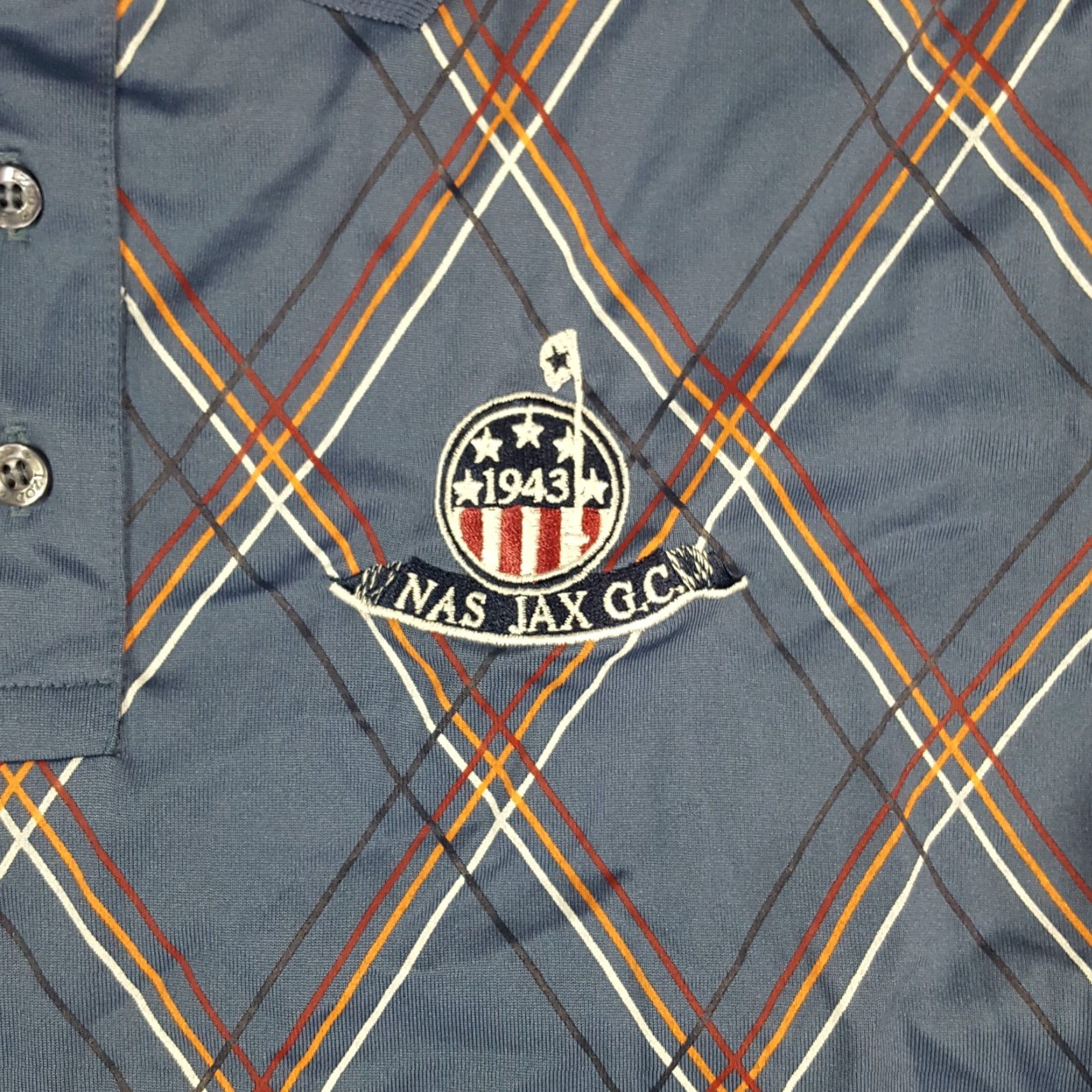 Izod VINTAGE IZOD Golf Polo Shirt NAS JAX Naval Air Station Argyle Collared Polo Shirt Blue M Men Polo Shirt 90s Preppy Beach Classic. Size US M / EU 48-50 / 2 - 5 Thumbnail