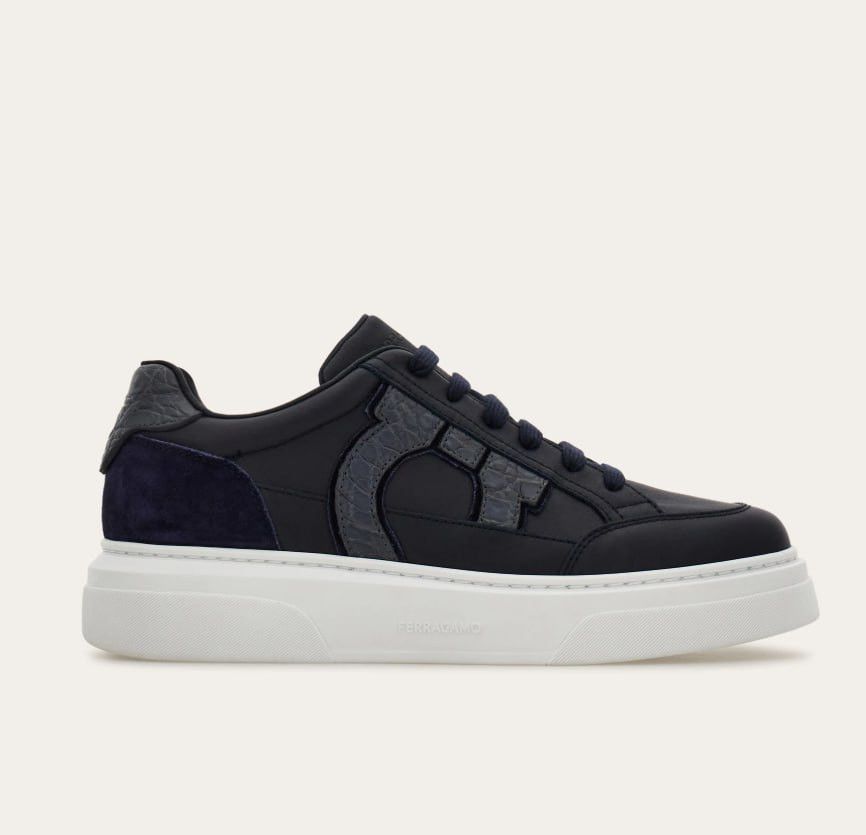 Salvatore Ferragamo Low-top sneaker with Gancini detail Ferragamo Size US 10.5 / EU 43-44 - 1 Thumbnail